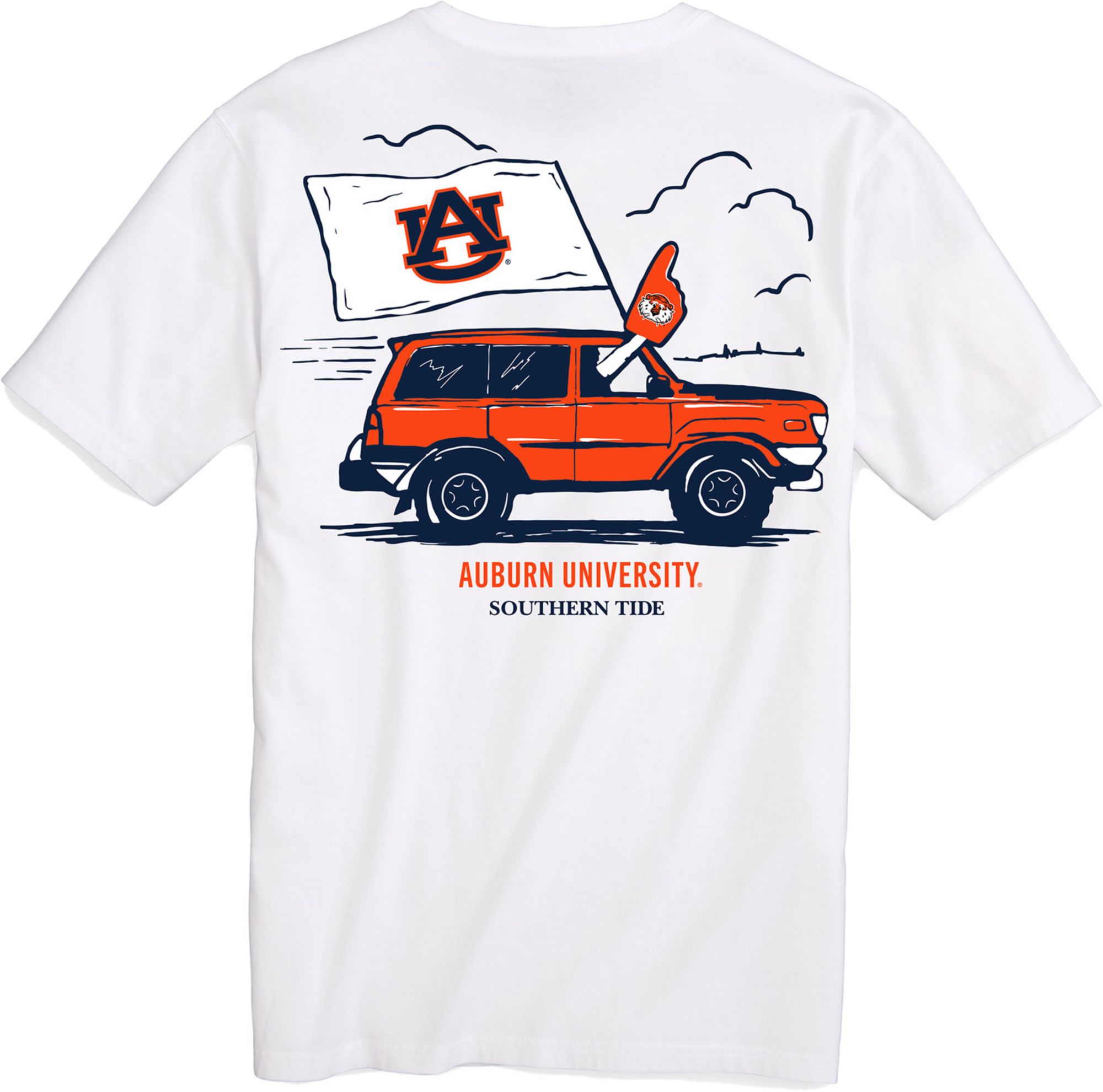Southern Tide Men's Auburn Tigers White Foam Finger Short Sleeve T-Shirt product image