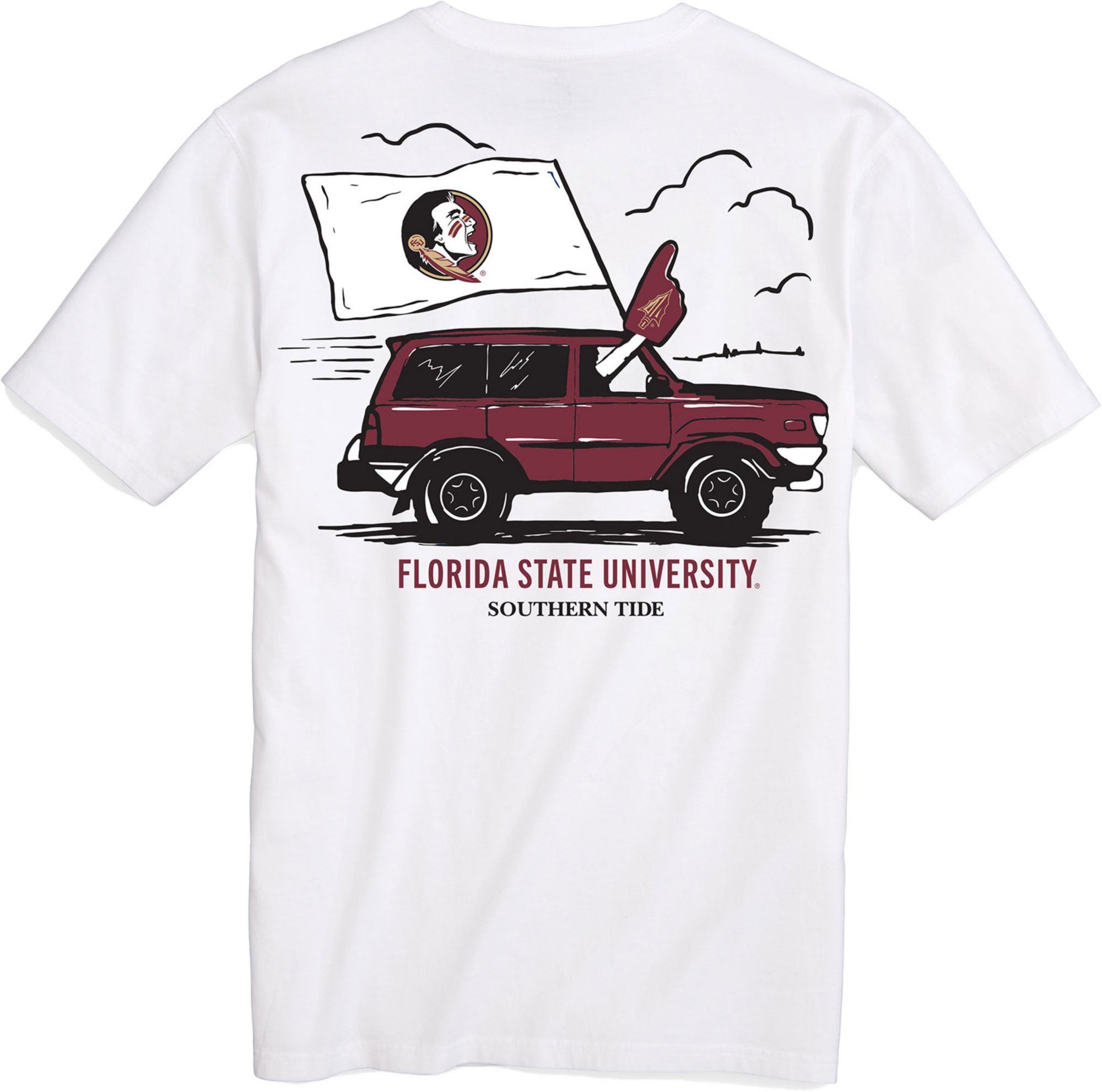 Southern Tide Men's Florida State Seminoles White Foam Finger Short Sleeve T-Shirt product image