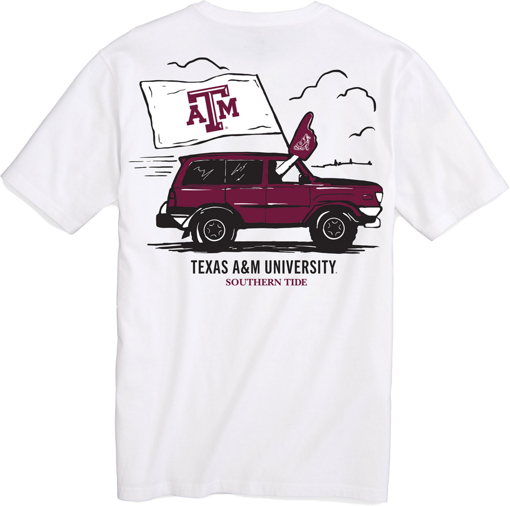 Southern Tide Men's Texas A&M Aggies White Foam Finger Short Sleeve T-Shirt product image