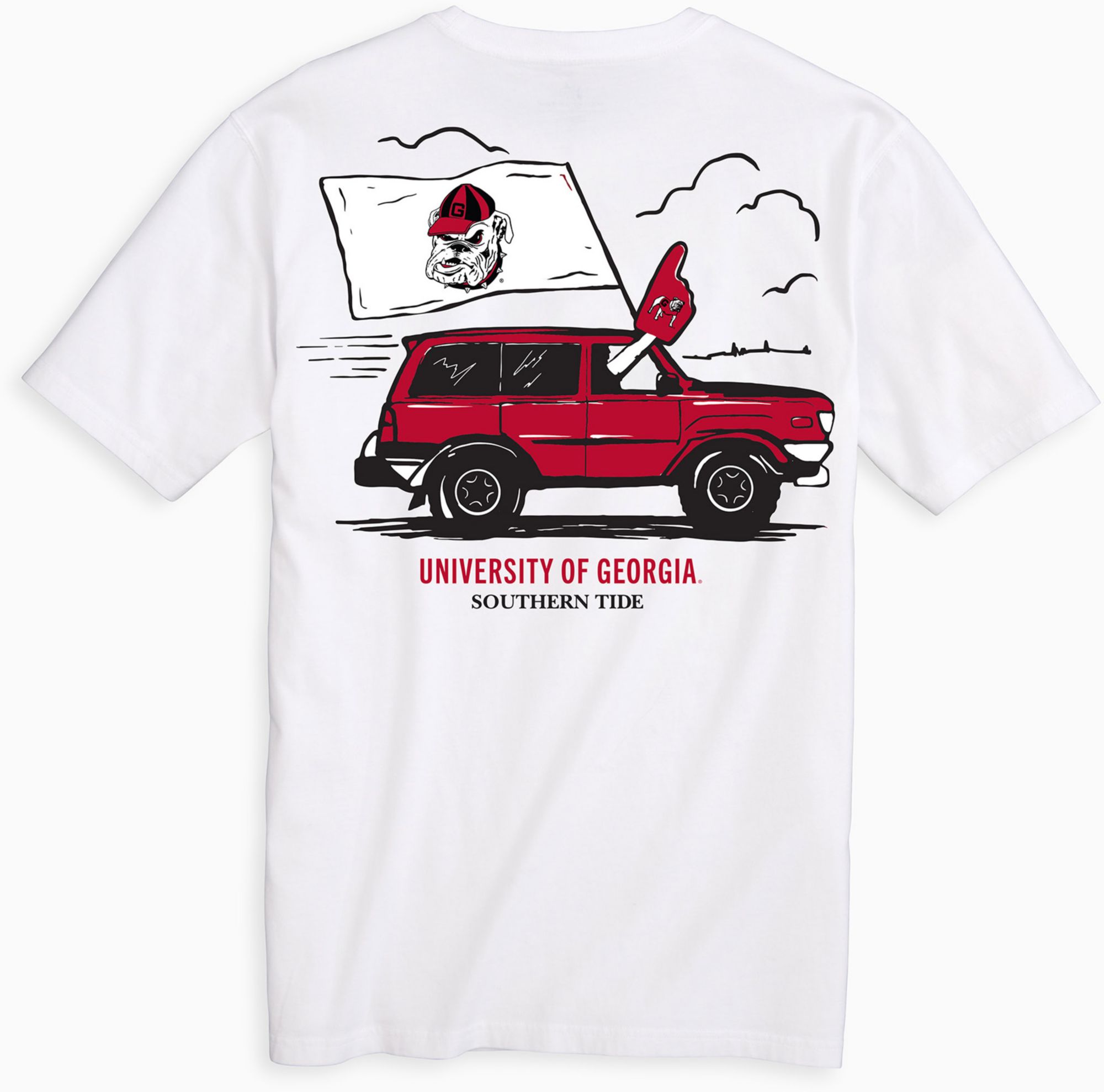 Southern Tide Men's Georgia Bulldogs White Foam Finger Short Sleeve T-Shirt product image