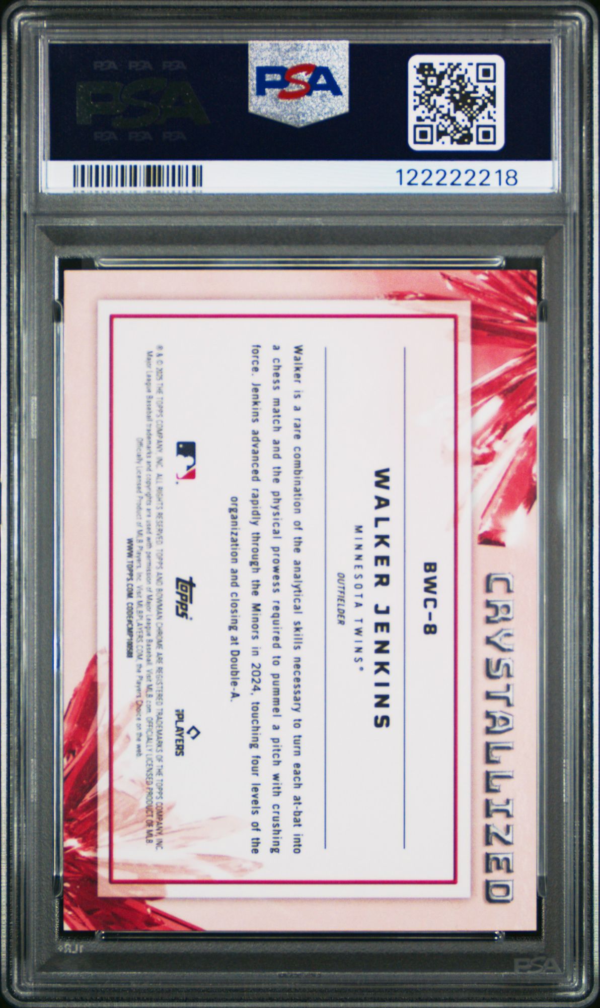 2025 Bowman Crystallized BWC8 Walker Jenkins PSA 10 product image