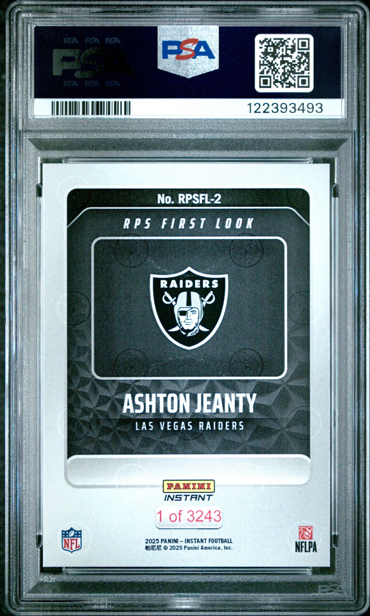 2025 Panini Instant Nfl Rps First Look Rpsfl2 Ashton Jeanty PSA 10 product image