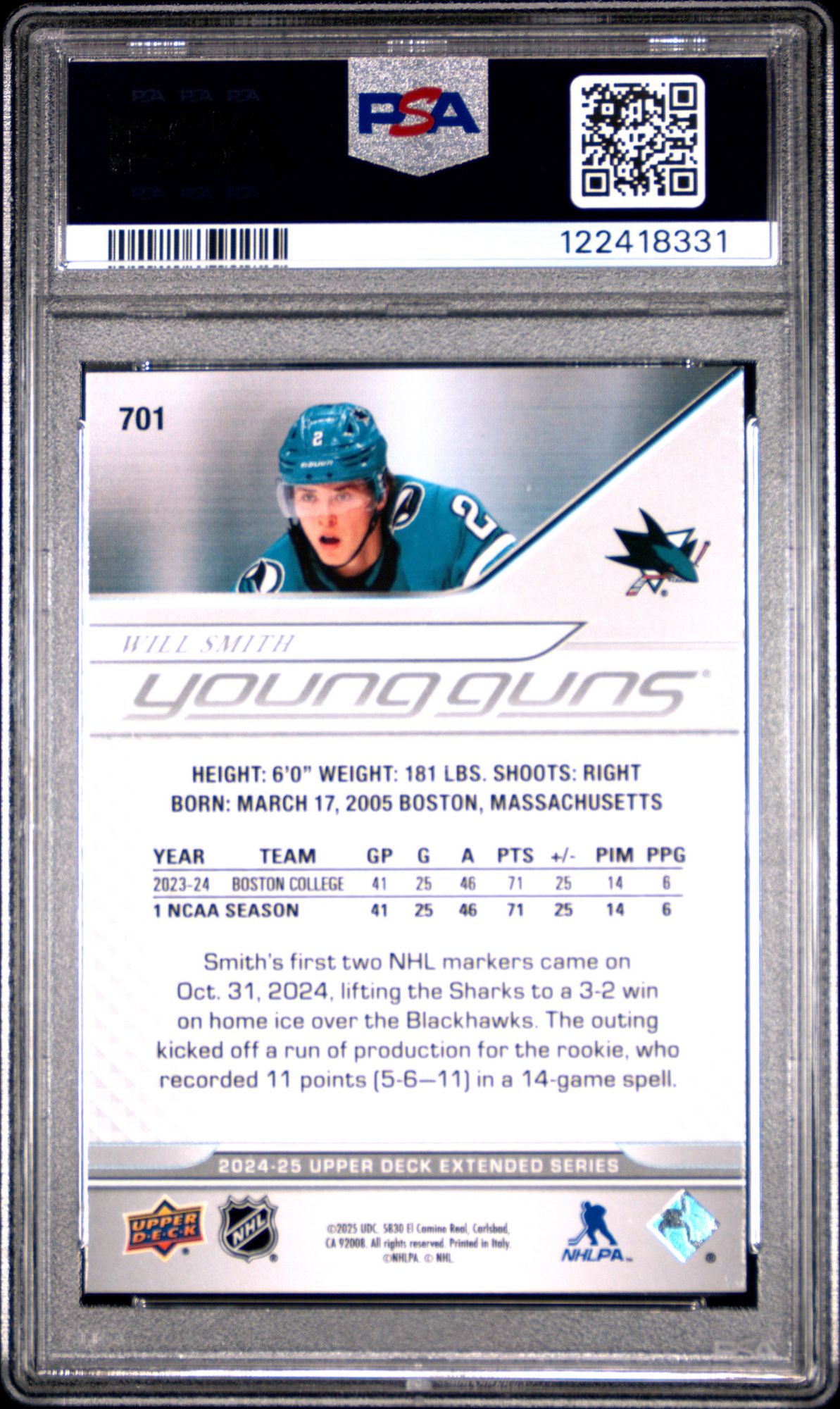 2024 Upper Deck 701 Will Smith PSA 10 product image