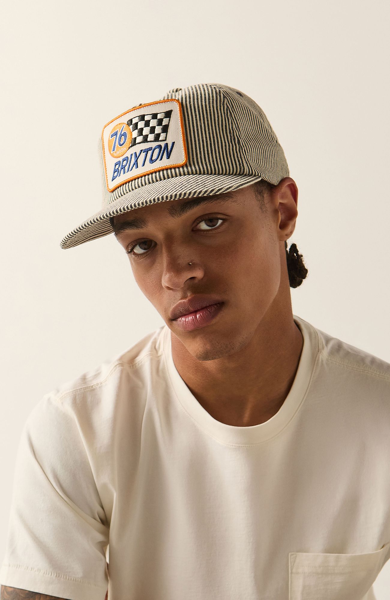 Brixton Union 76 Finish Line Snapback Hat product image