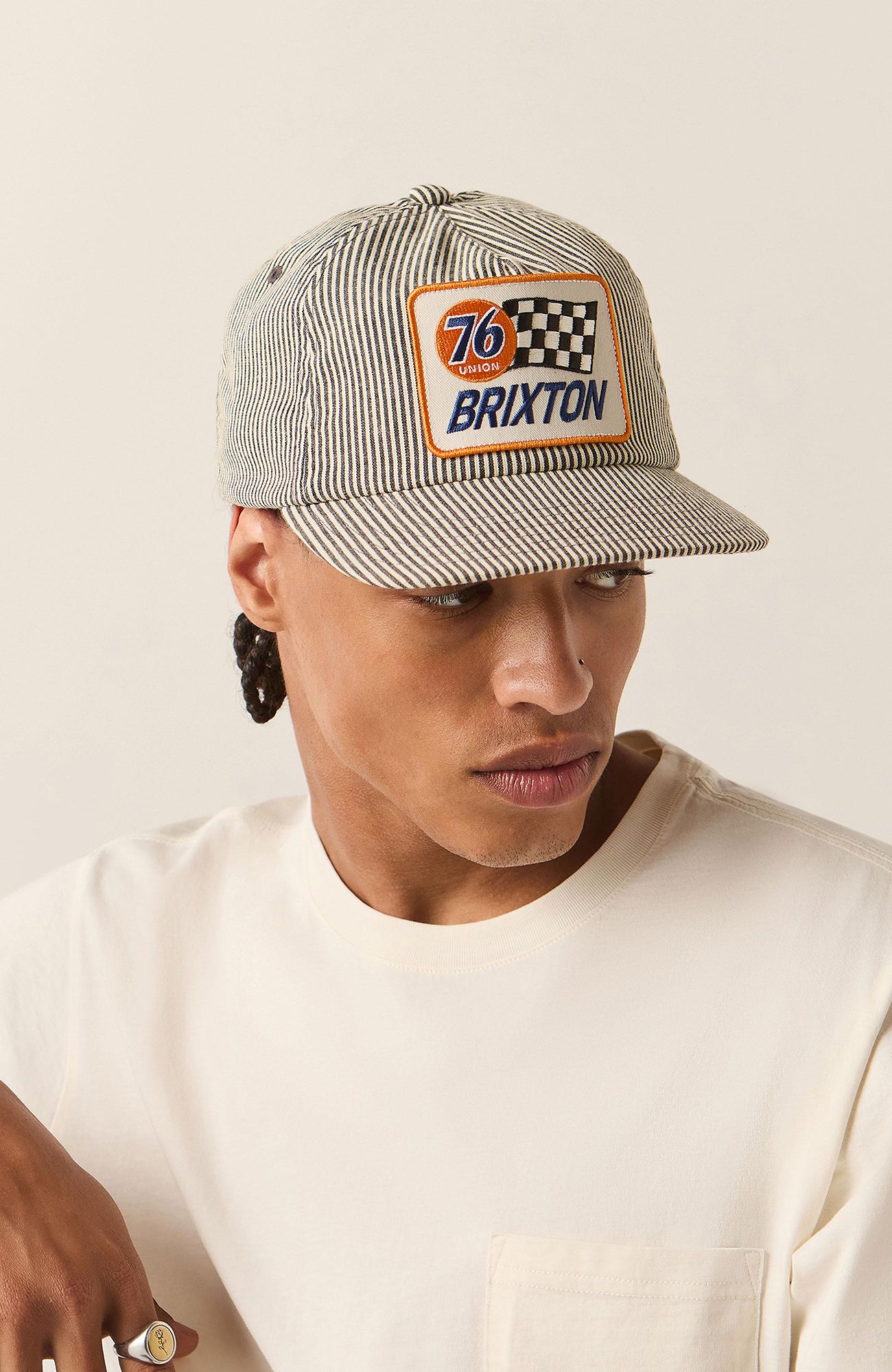 Brixton Union 76 Finish Line Snapback Hat product image