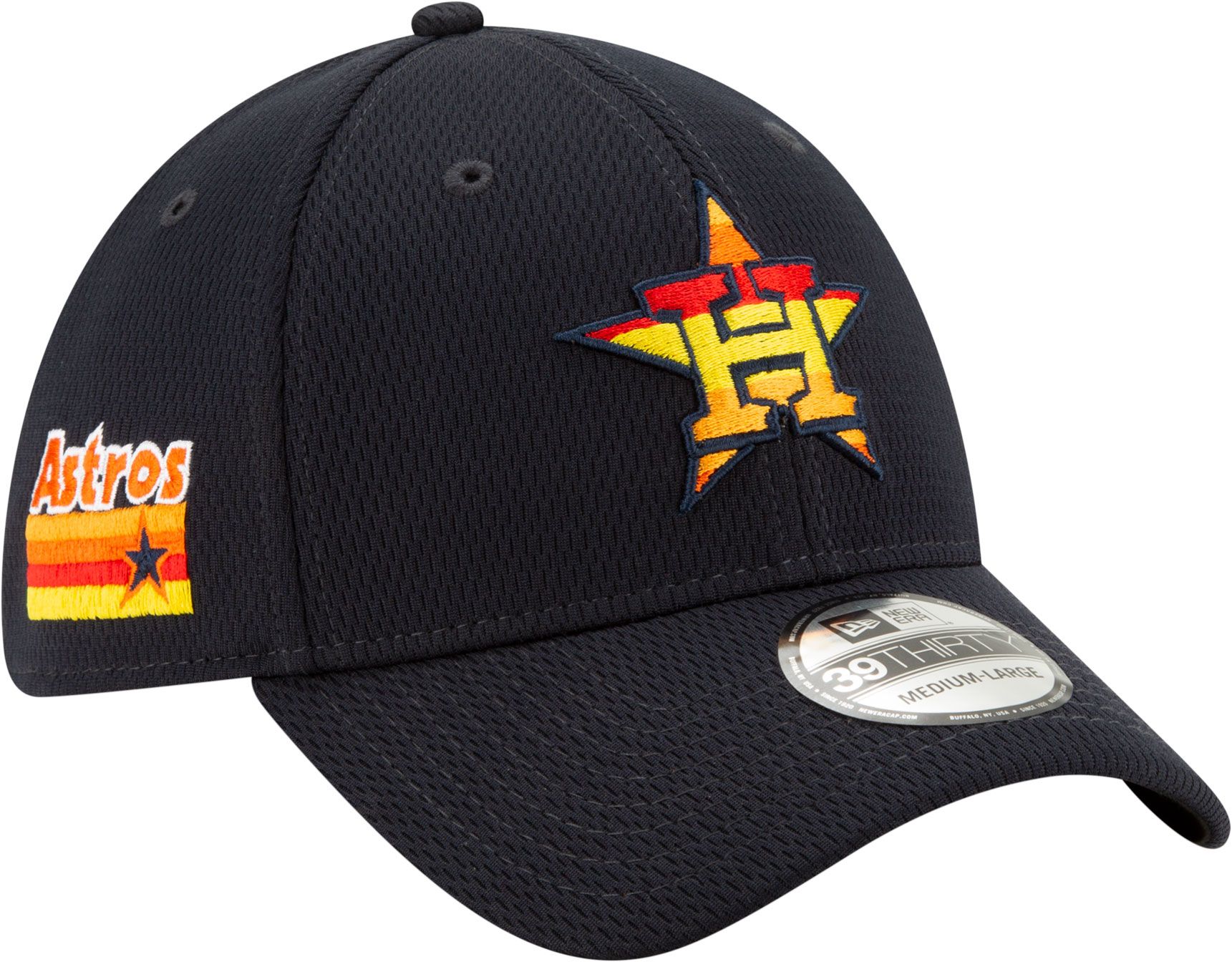 New Era Adult Houston Astros 39Thirty Navy Batting Practice Stretch Fit Hat product image