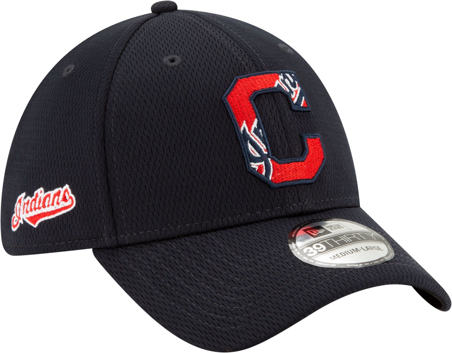 New Era Men's Cleveland Indians 39Thirty Navy Batting Practice Stretch Fit Hat product image