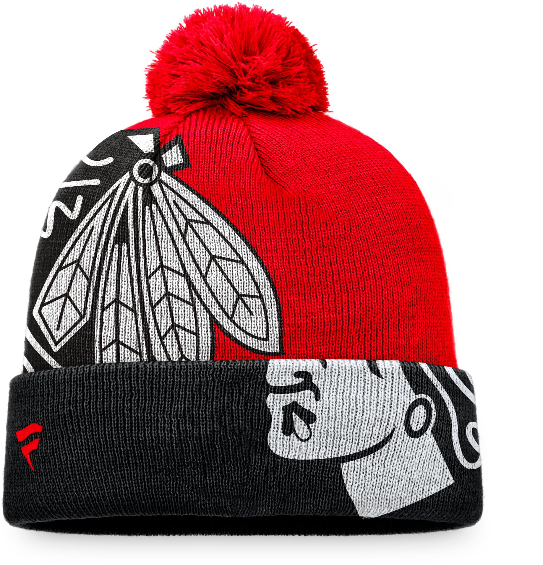NHL Chicago Blackhawks Block Party Cuffed Pom Knit Beanie product image