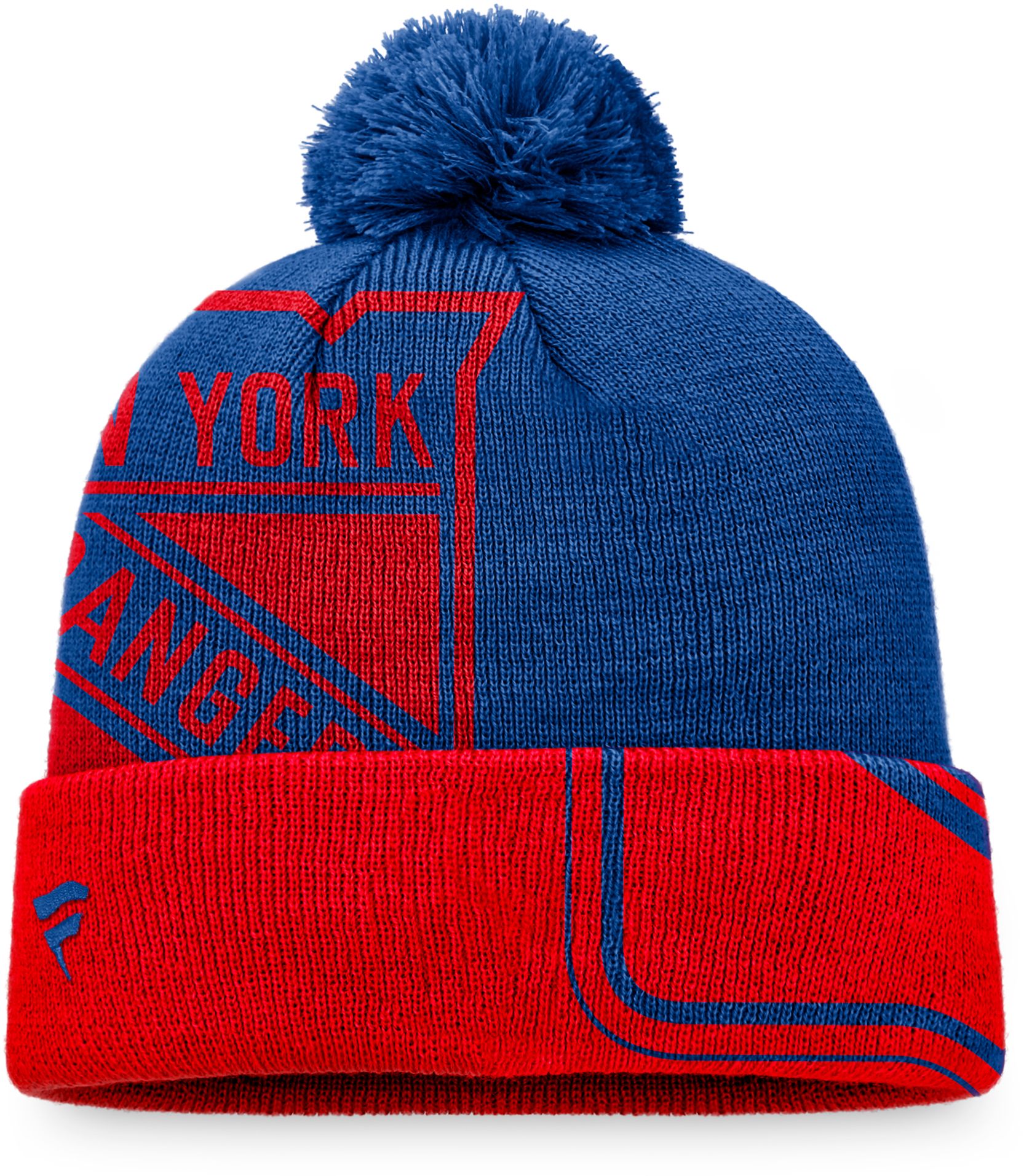 NHL New York Rangers Block Party Cuffed Pom Knit Beanie product image