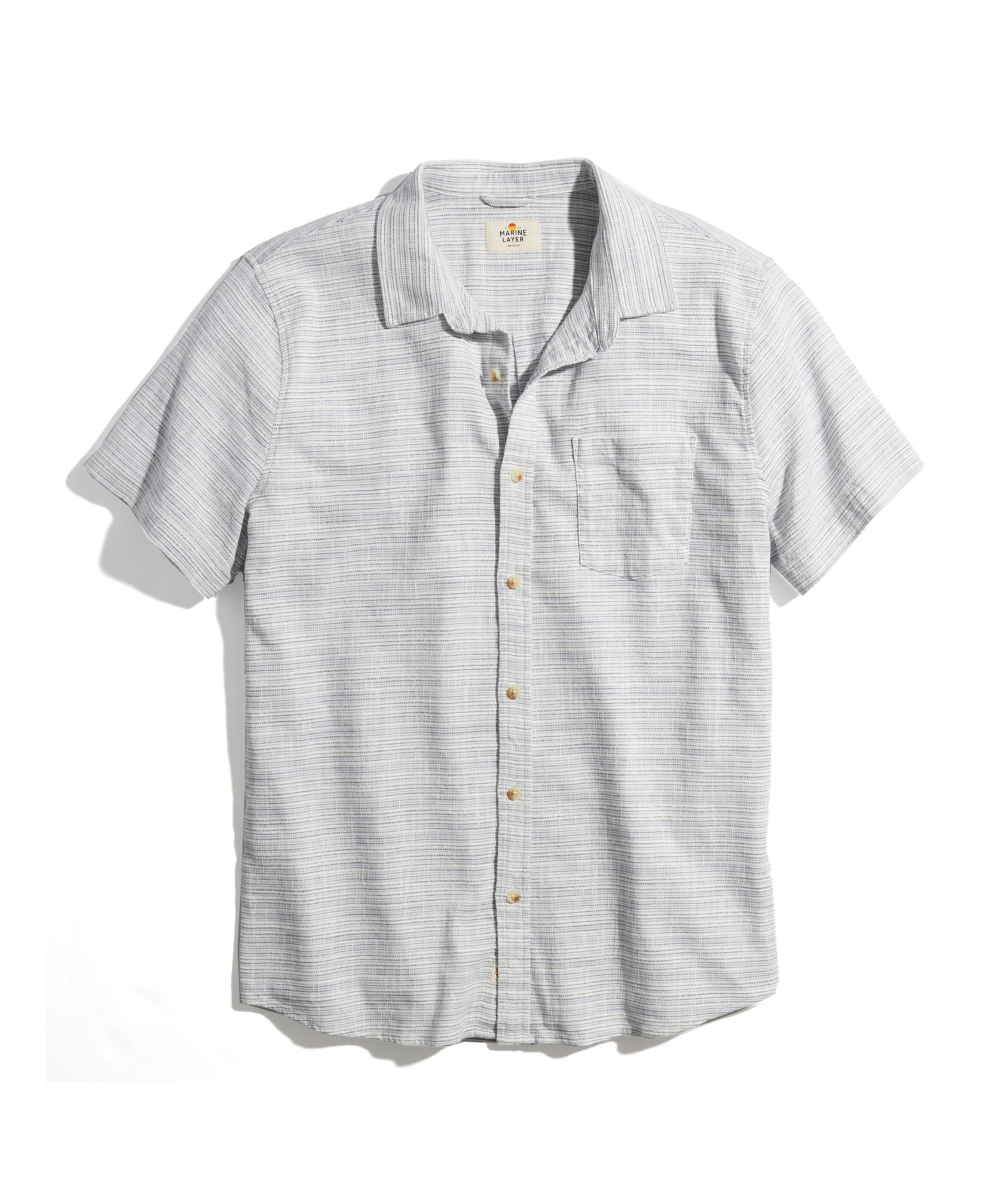Marine Layer Mens' M Stretch Selvage Stripe Long Sleeves Shirt product image