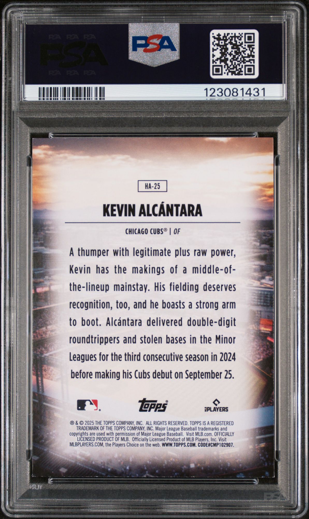 2025 Topps Home Field Advantage HA25 Kevin Alcantara Series 2 PSA 9 product image