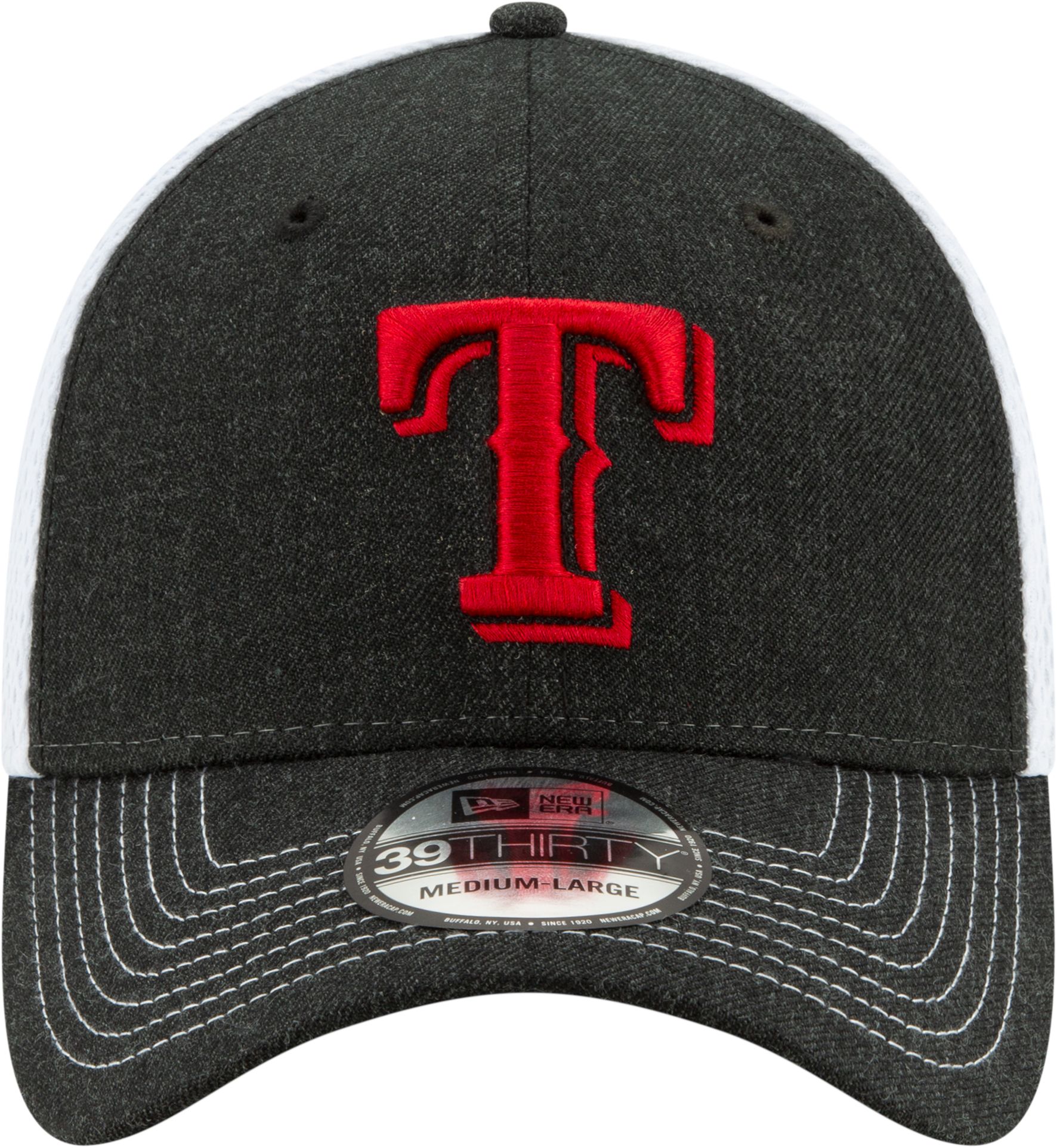 New Era Men's Texas Rangers Black 39thirty Heather Neo Stretch Fit Hat ...