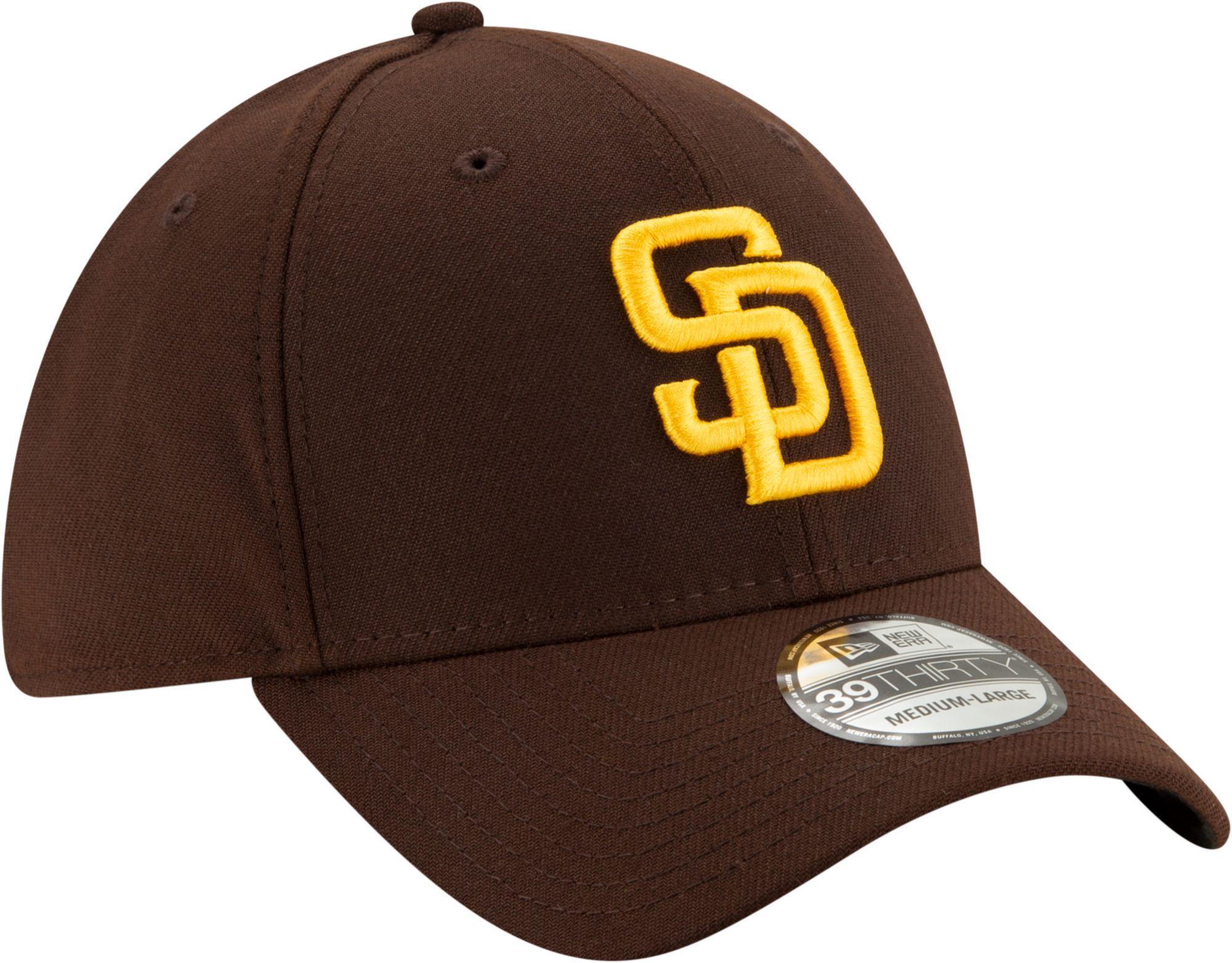 New Era Men's San Diego Padres Brown Team Classic 39Thirty Stretch Fit Hat