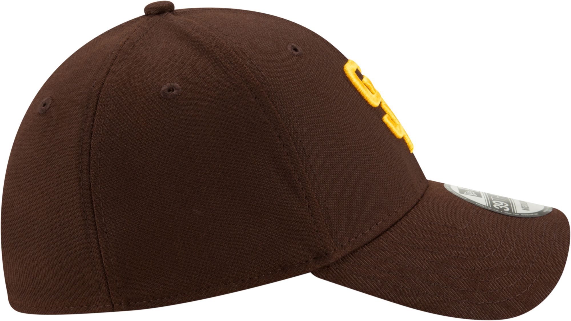 New Era Men's San Diego Padres Brown Team Classic 39Thirty Stretch Fit Hat