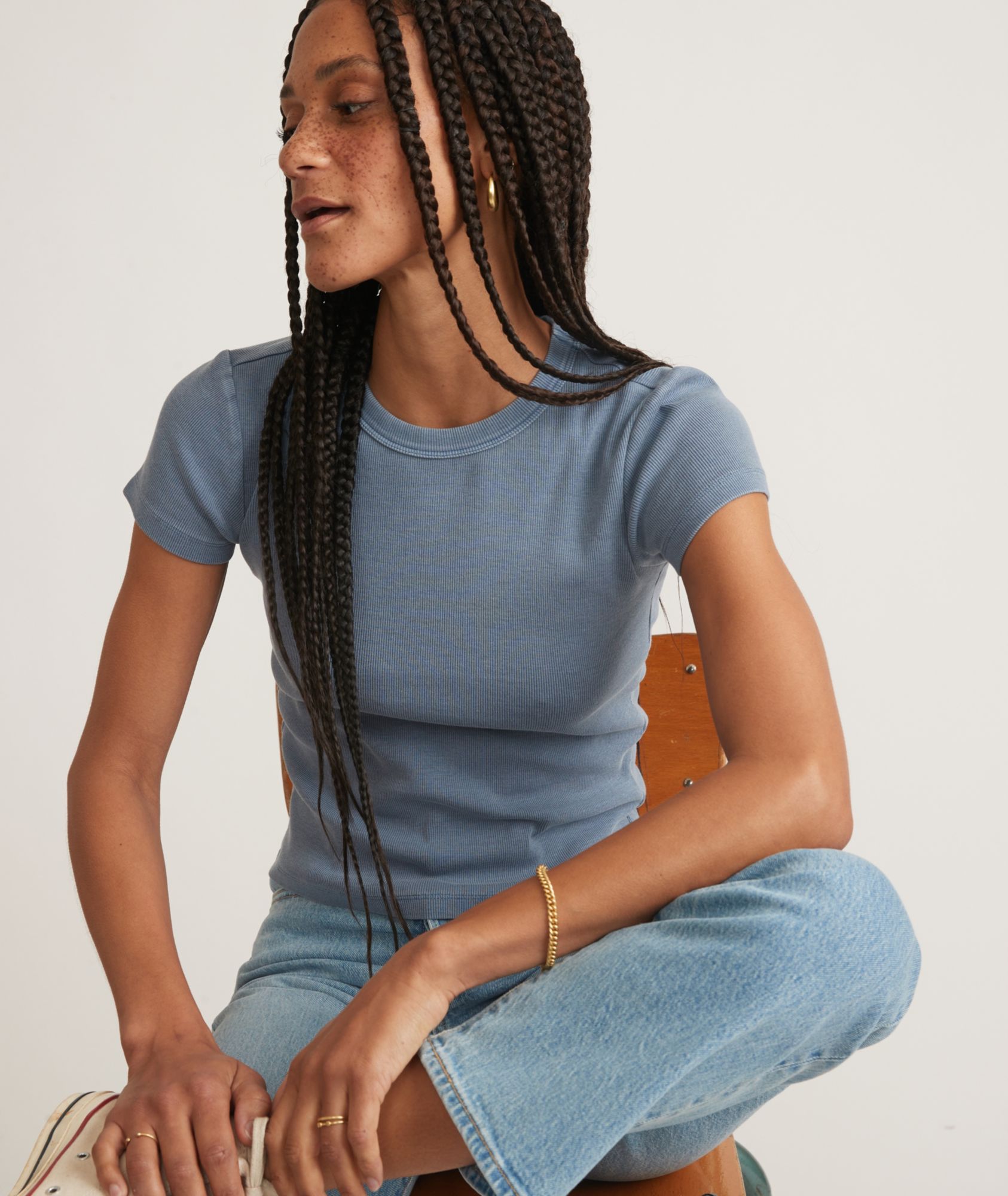 Marine Layer Women's Lexi Rib Sun-In Crew Tee product image