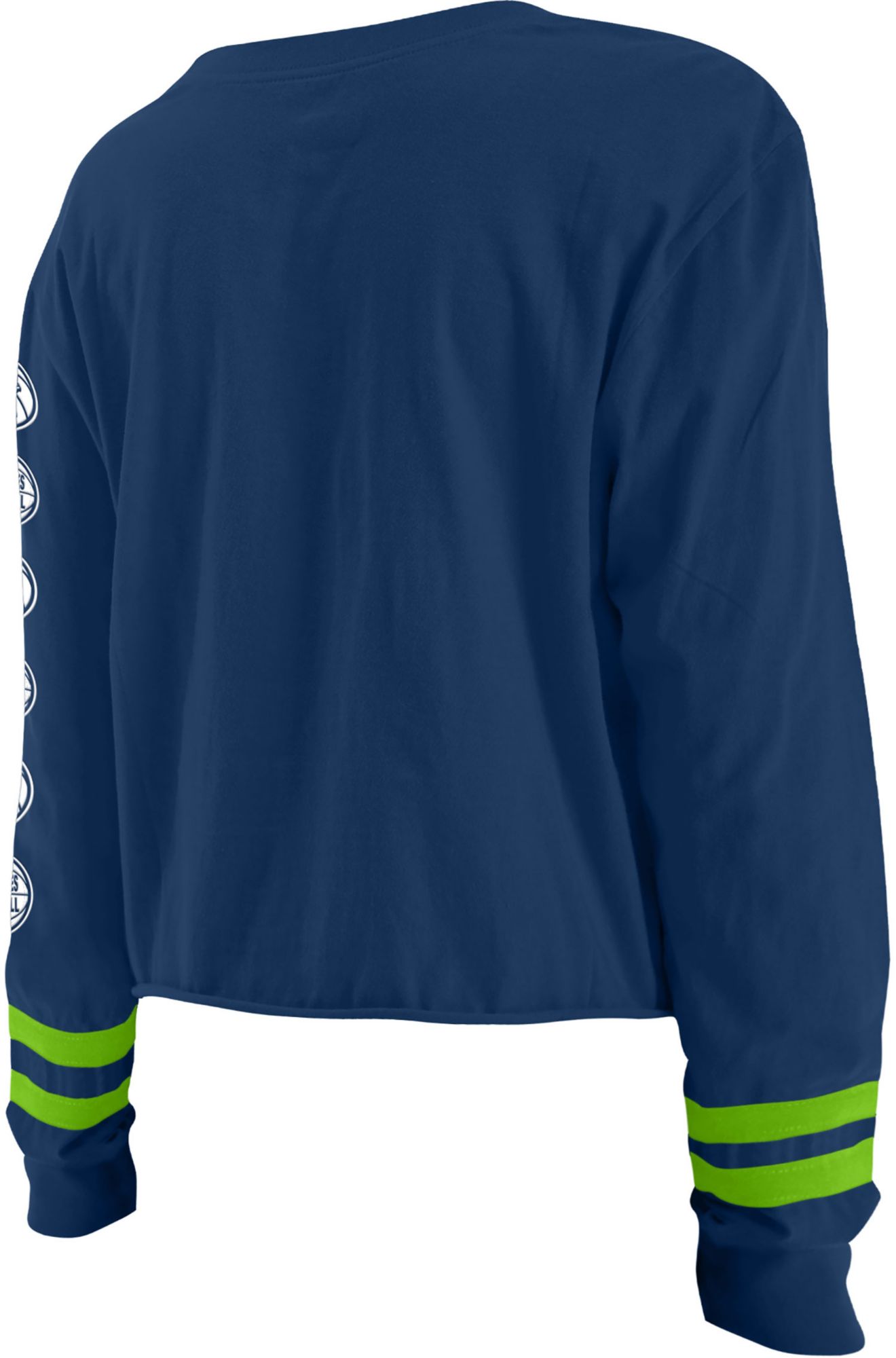 5th & Ocean Women's Minnesota Timberwolves Navy Wordmark Long Sleeve T-Shirt product image
