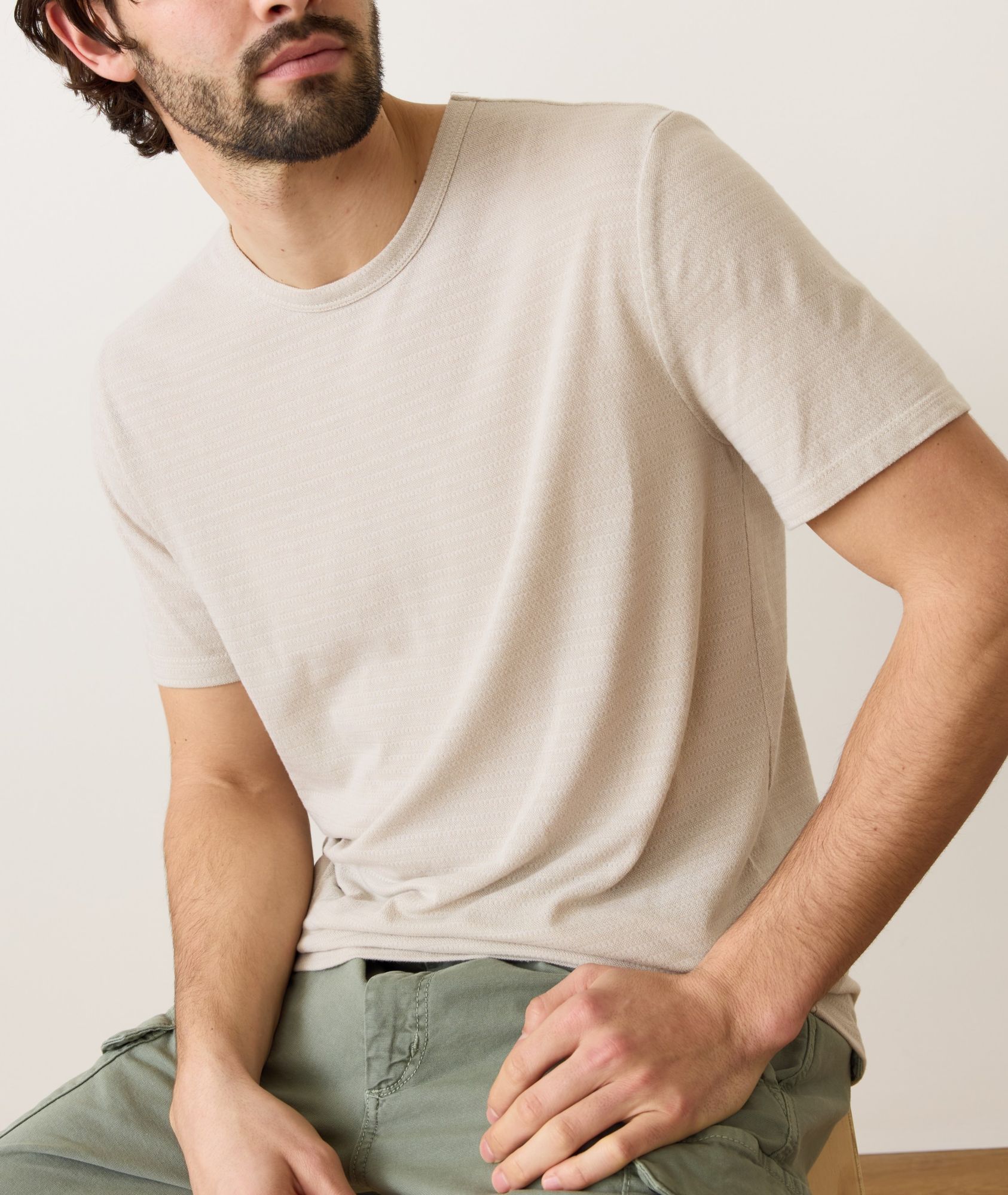 Marine Layer Mens' M Signature Crew Stripe Short Sleeve T-Shirt product image