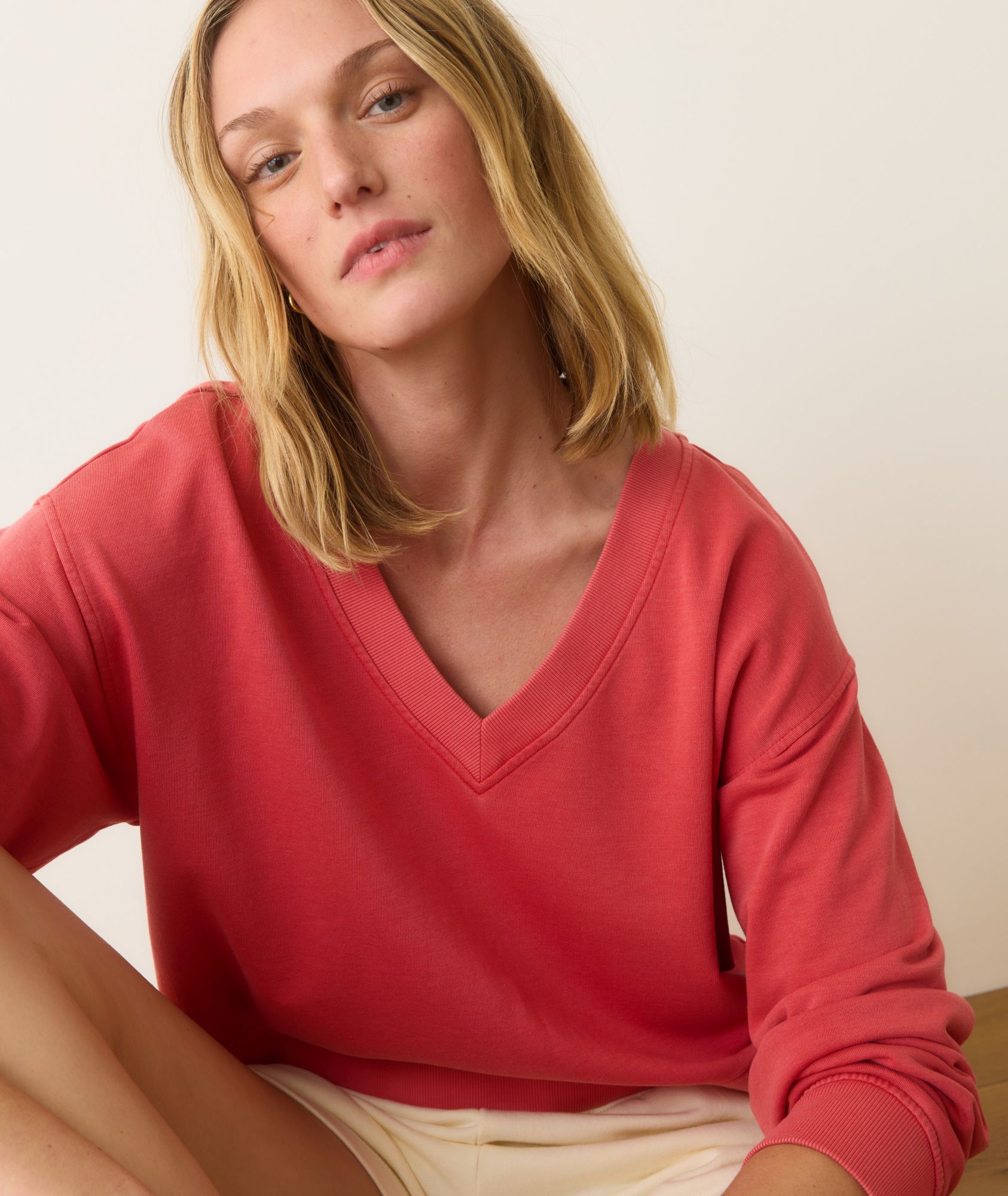 Marine Layer Women's Cloud 9 Terry V-Neck Sweatshirt product image