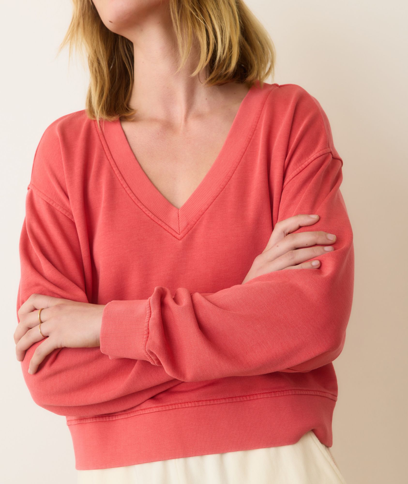 Marine Layer Women's Cloud 9 Terry V-Neck Sweatshirt product image