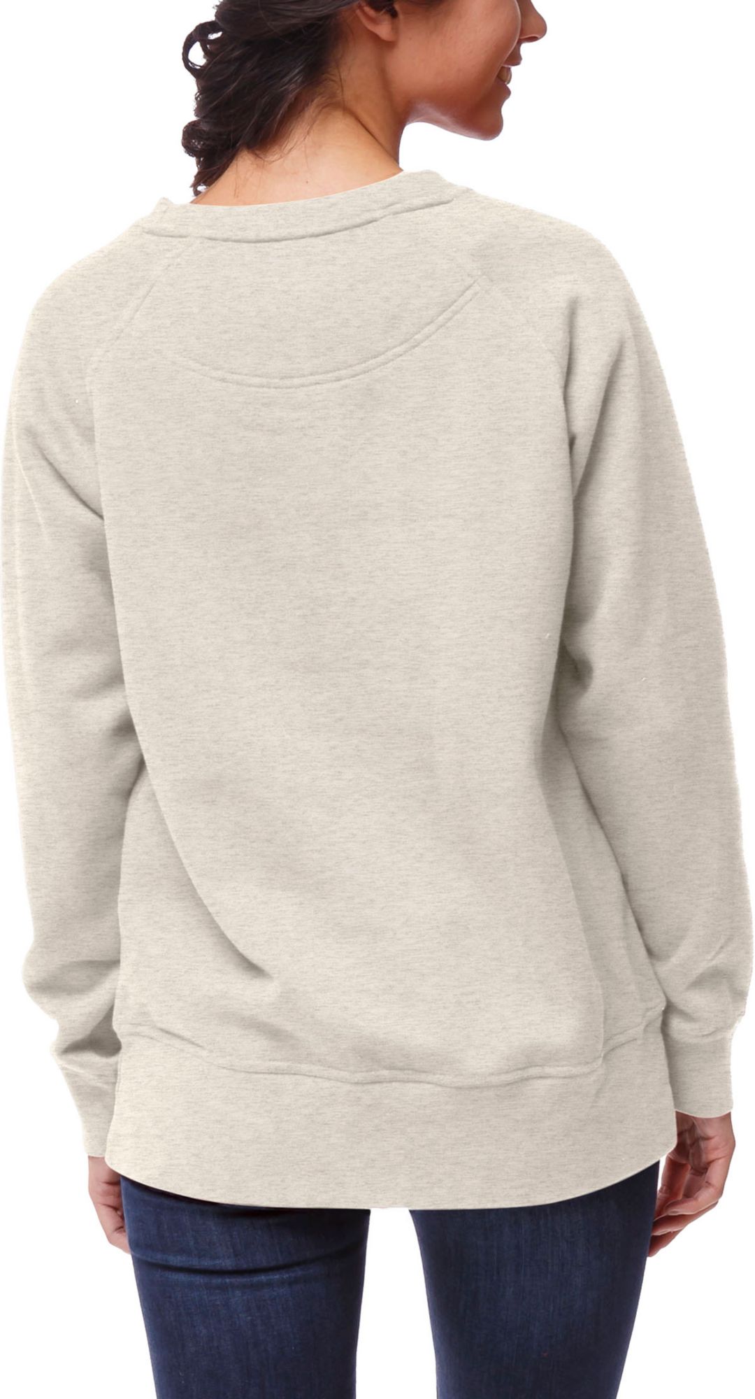 League-Legacy Women's North Carolina Tar Heels White Academy Crew Pullover Sweatshirt product image