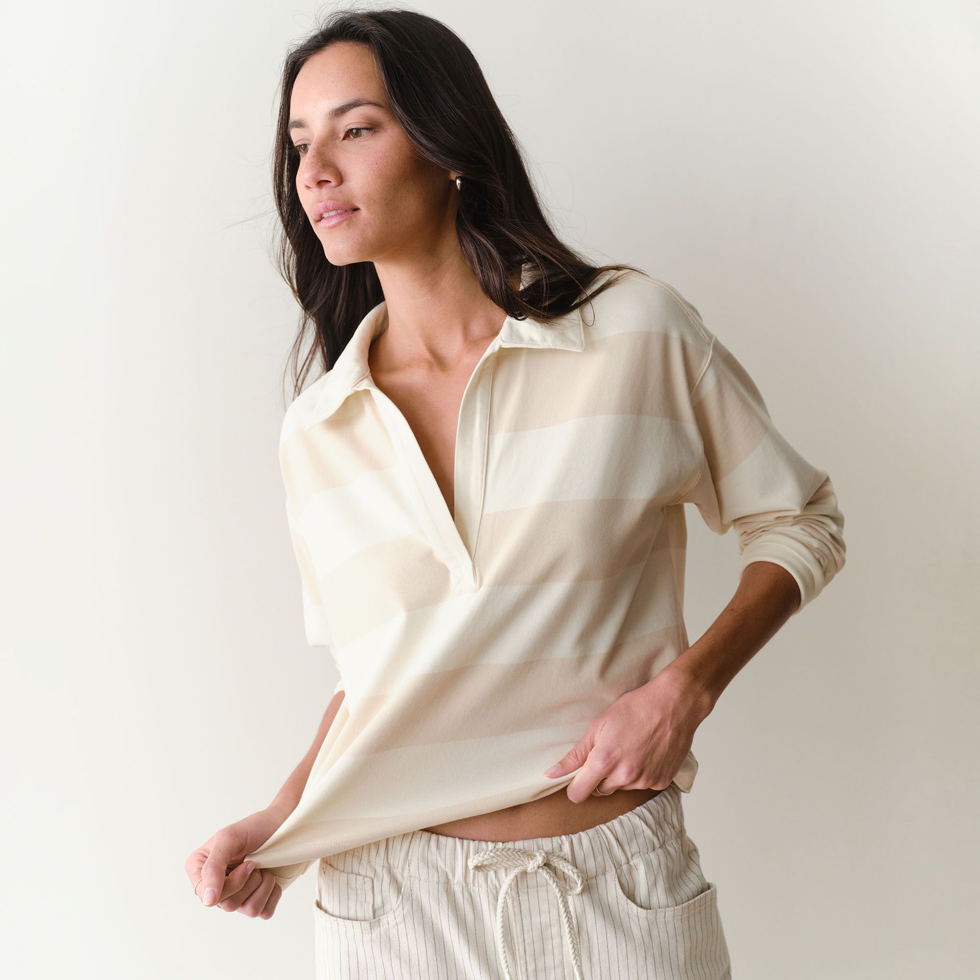 Marine Layer Women's Luxe Sueded Polo Tee product image