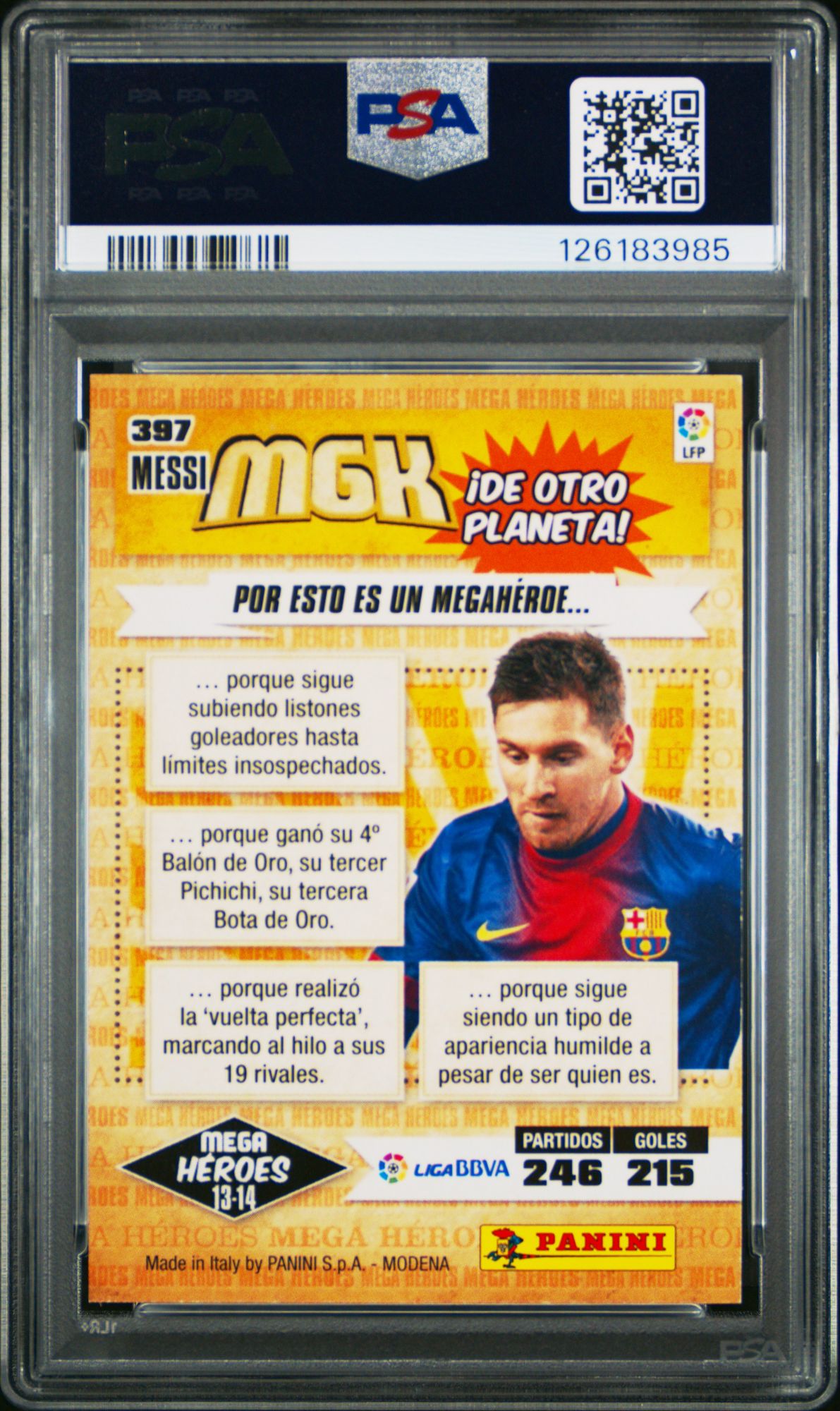 2013 Panini Megacracks 397 Lionel Messi PSA 9 product image
