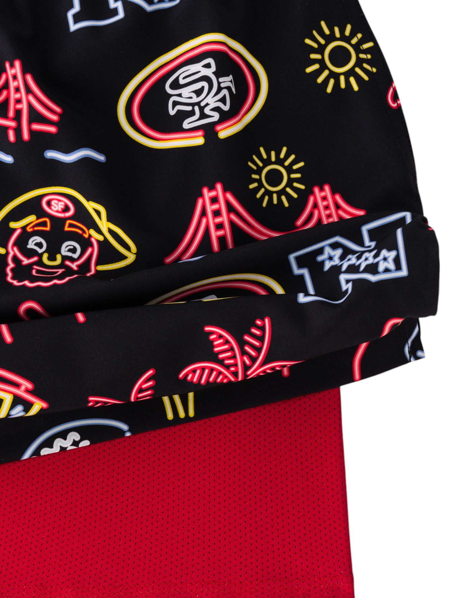 Chubbies Adult San Francisco 49ers Neon Medium Red 5.5" Lined Swim Trunks product image