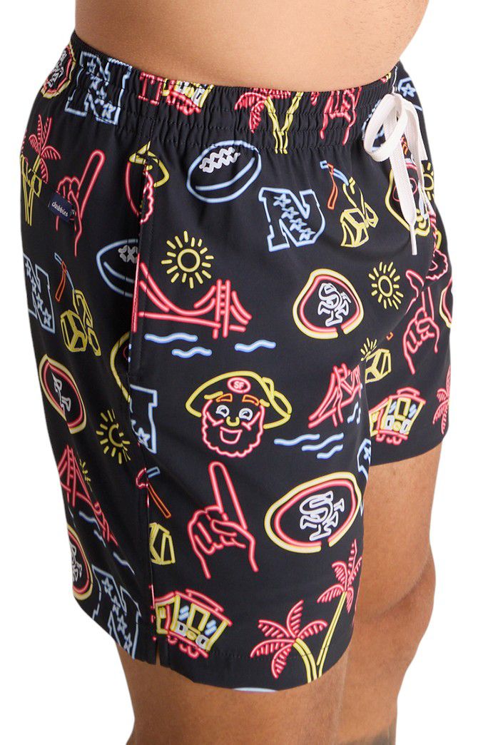 Chubbies Adult San Francisco 49ers Neon Medium Red 5.5" Lined Swim Trunks product image