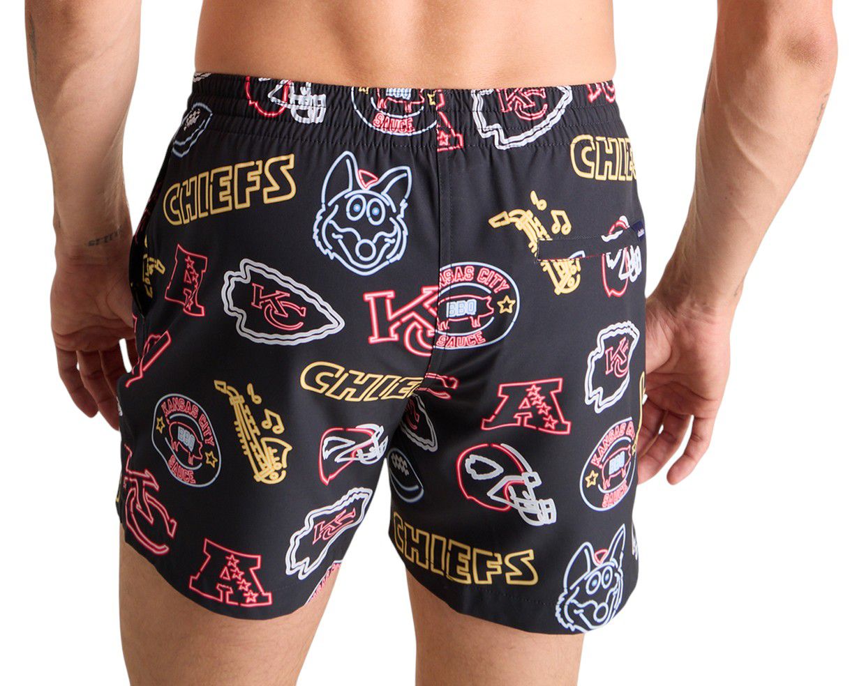Chubbies Adult Kansas City Chiefs Neon Bright Red 5.5" Lined Swim Trunks product image
