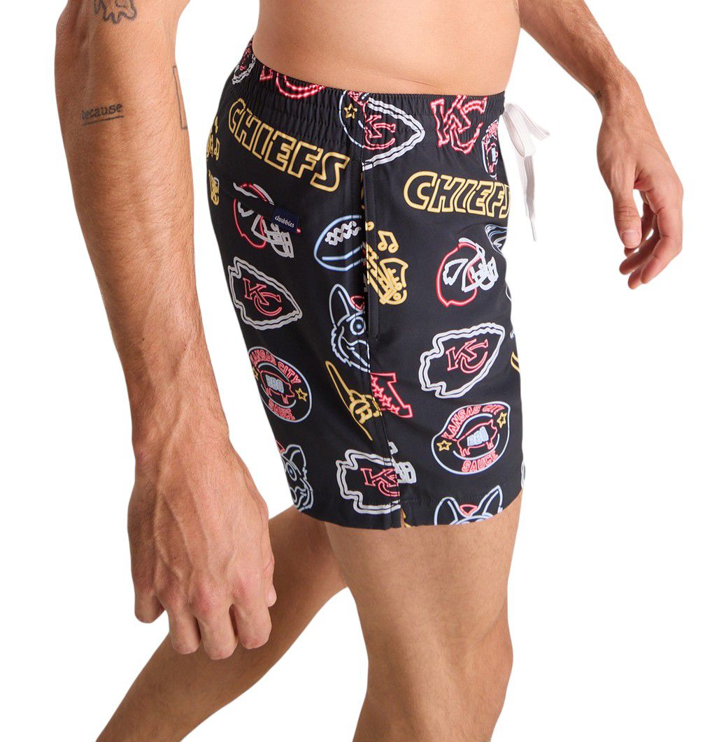 Chubbies Adult Kansas City Chiefs Neon Bright Red 5.5" Lined Swim Trunks product image