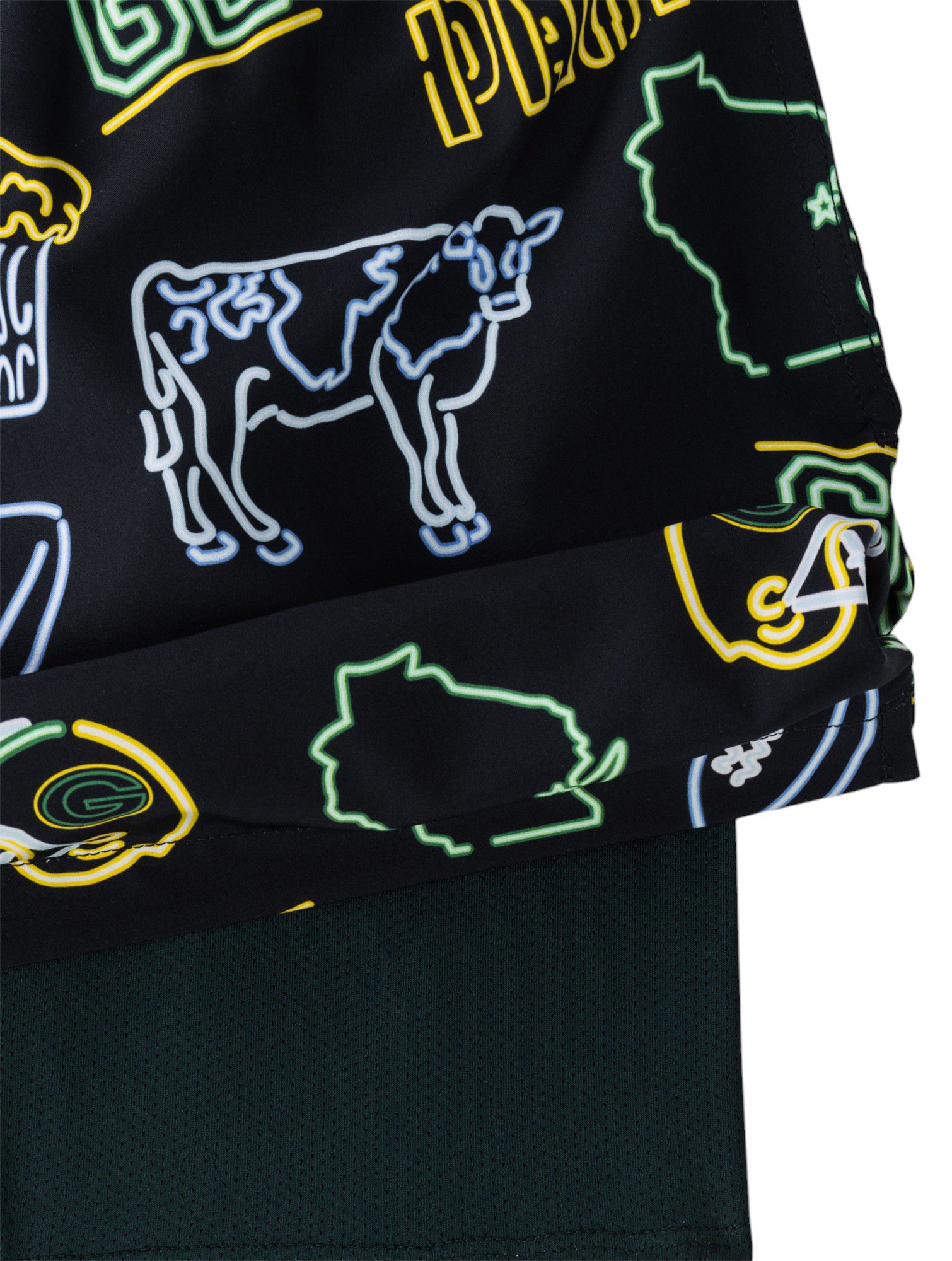 Chubbies Adult Green Bay Packers Neon Dark Green 5.5" Lined Swim Trunks product image