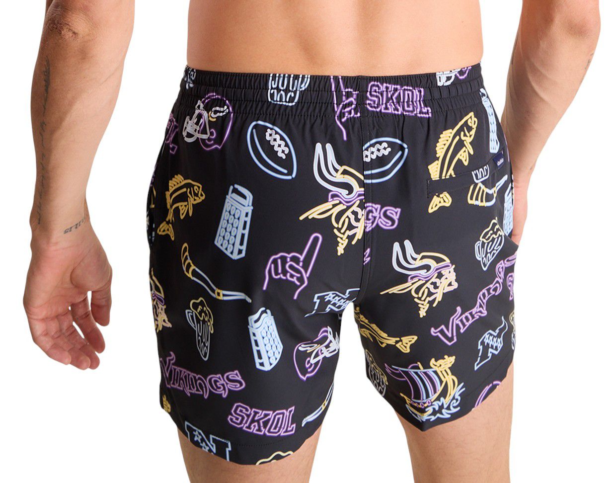 Chubbies Adult Minnesota Vikings Neon Bright Purple 5.5" Lined Swim Trunks product image