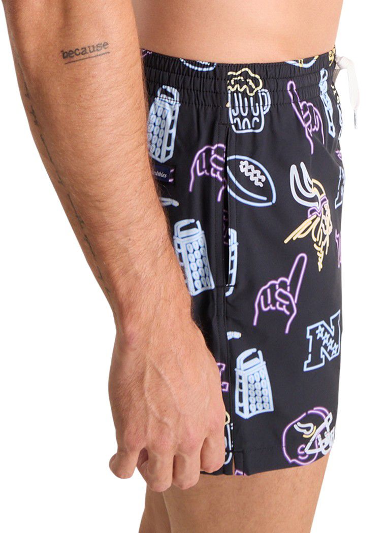 Chubbies Adult Minnesota Vikings Neon Bright Purple 5.5" Lined Swim Trunks product image