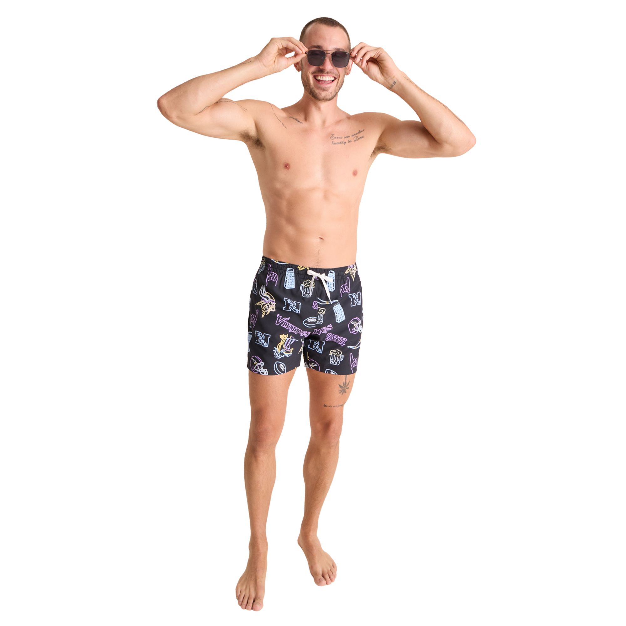 Chubbies Adult Minnesota Vikings Neon Bright Purple 5.5" Lined Swim Trunks product image