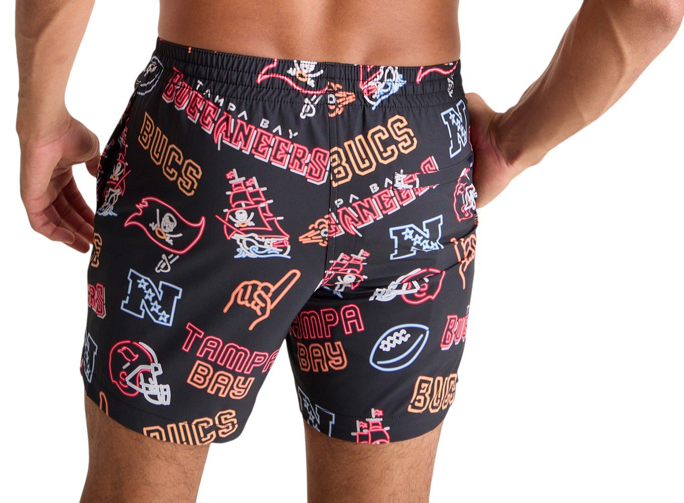 Chubbies Adult Tampa Bay Buccaneers Neon Medium Red 5.5" Lined Swim Trunks product image