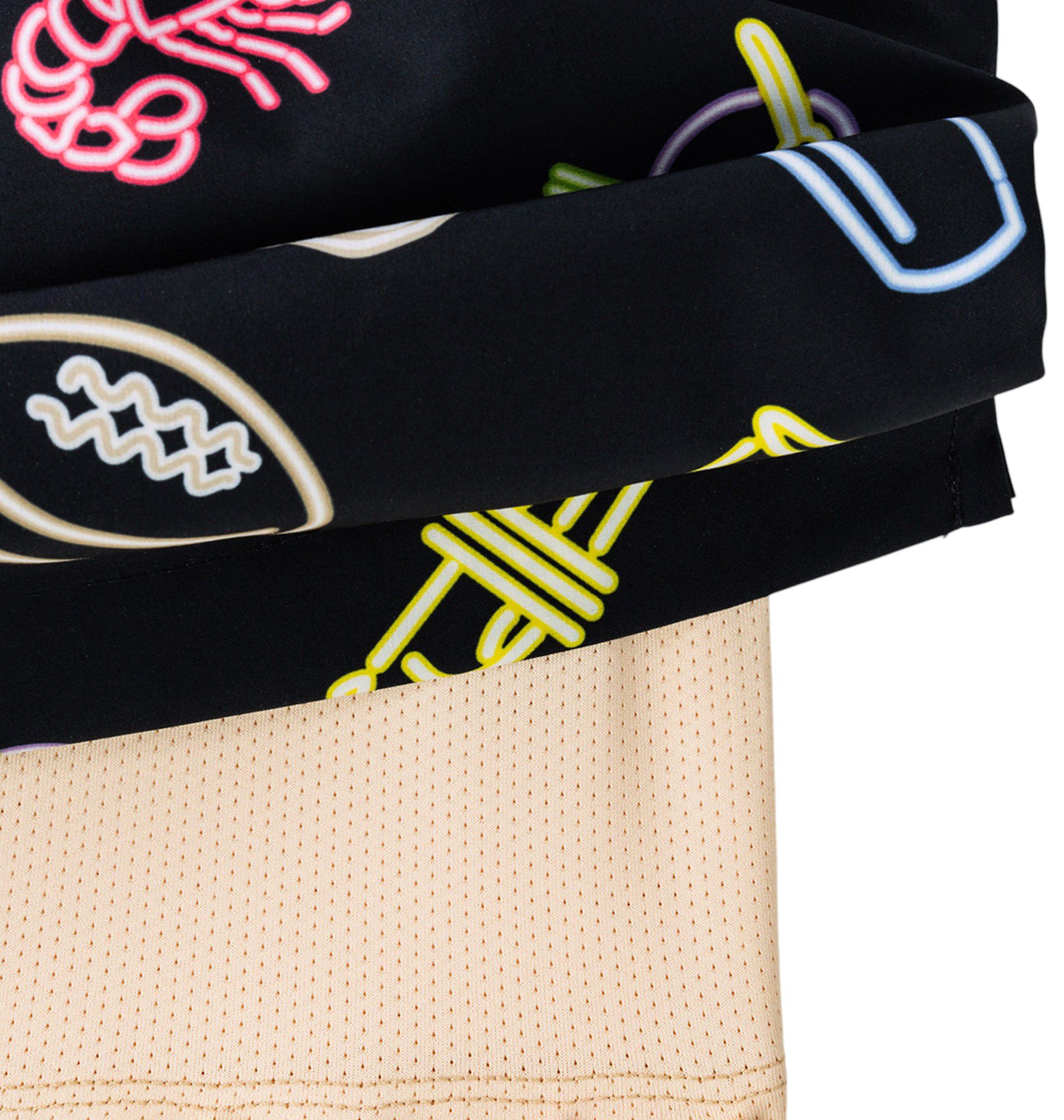 Chubbies Adult New Orleans Saints Neon Black 5.5" Lined Swim Trunks product image