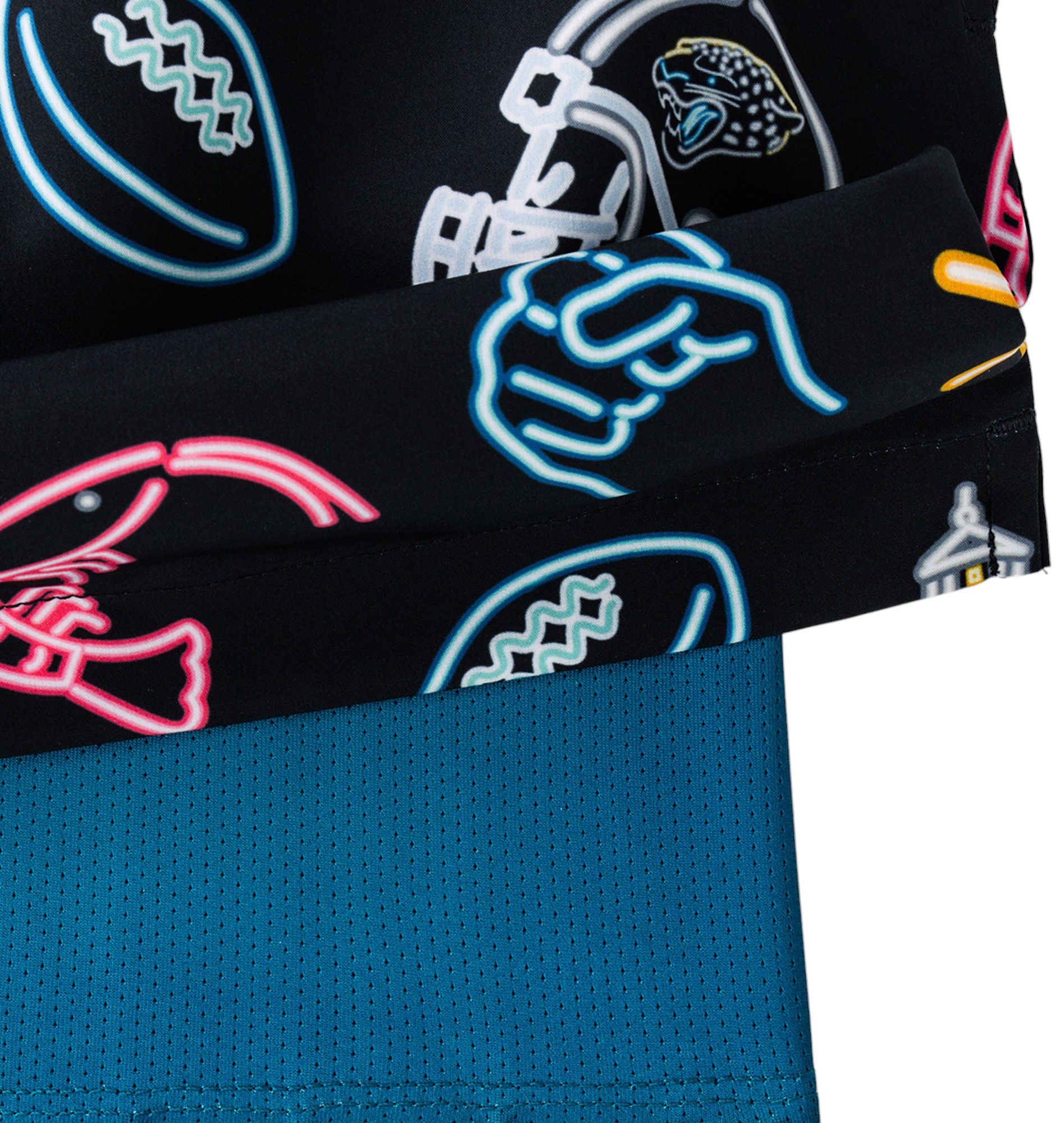 Chubbies Adult Jacksonville Jaguars Neon Teal 5.5" Lined Swim Trunks product image