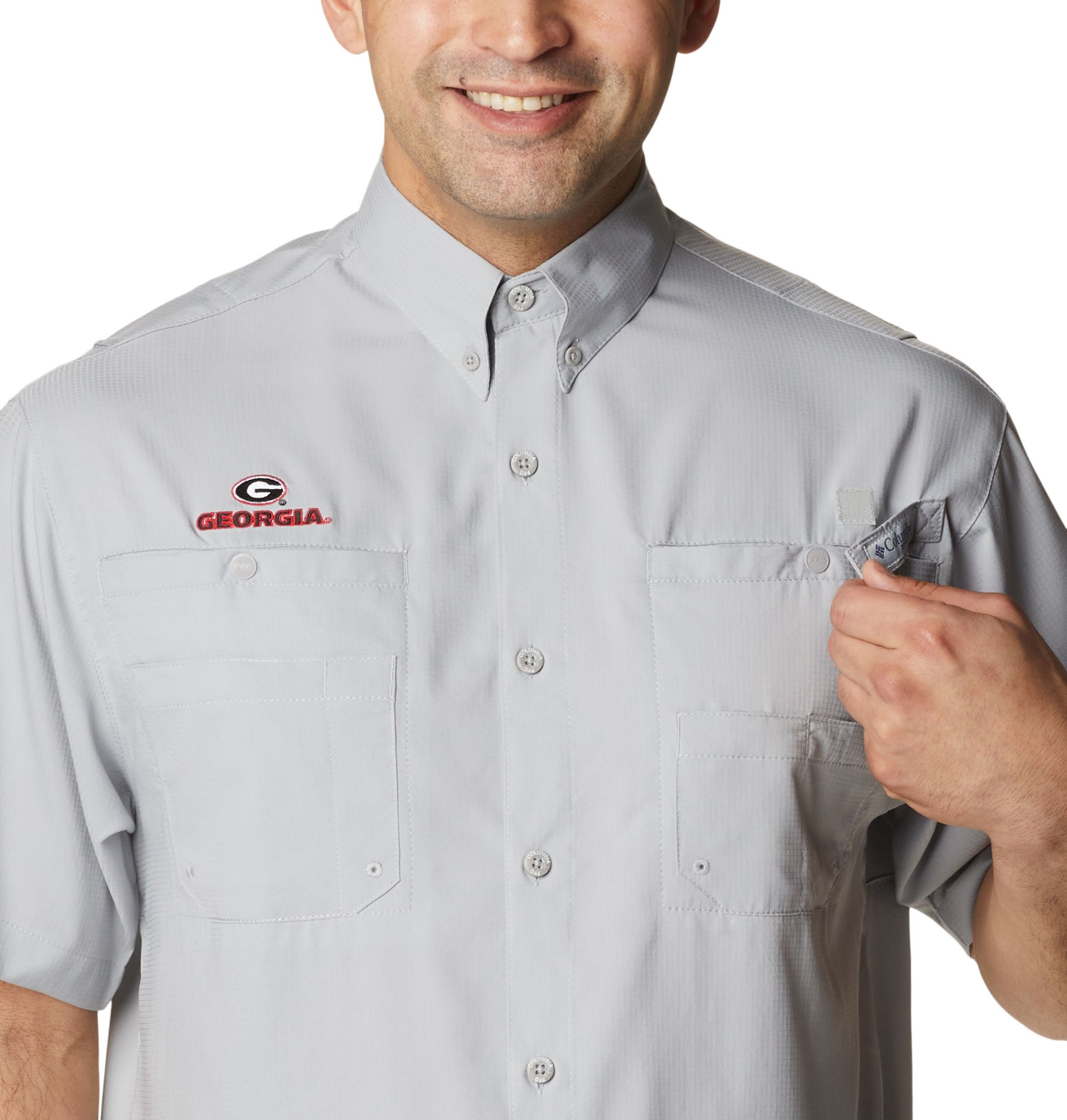 Columbia Men's Georgia Bulldogs Grey Tamiami Short Sleeve Shirt product image