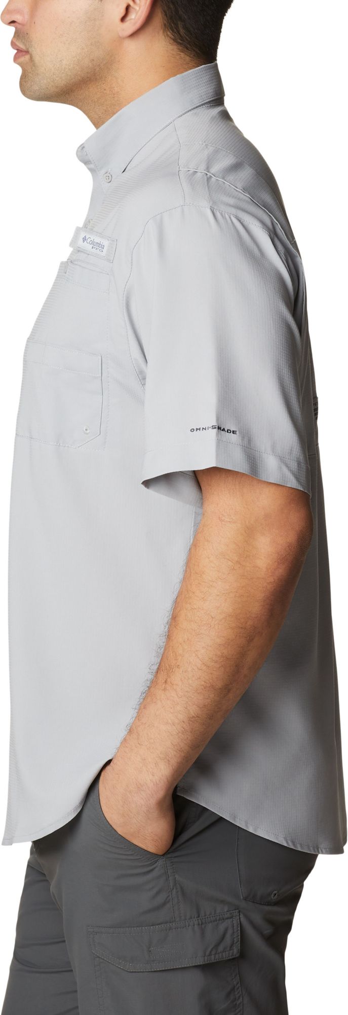 Columbia Men's LSU Tigers Grey Tamiami Button-Down Performance Shirt product image