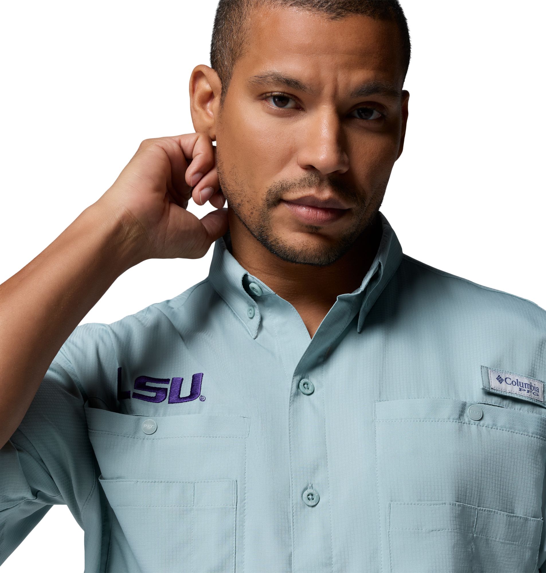 Columbia Men's LSU Tigers Crushed Blue Tamiami T-Shirt product image