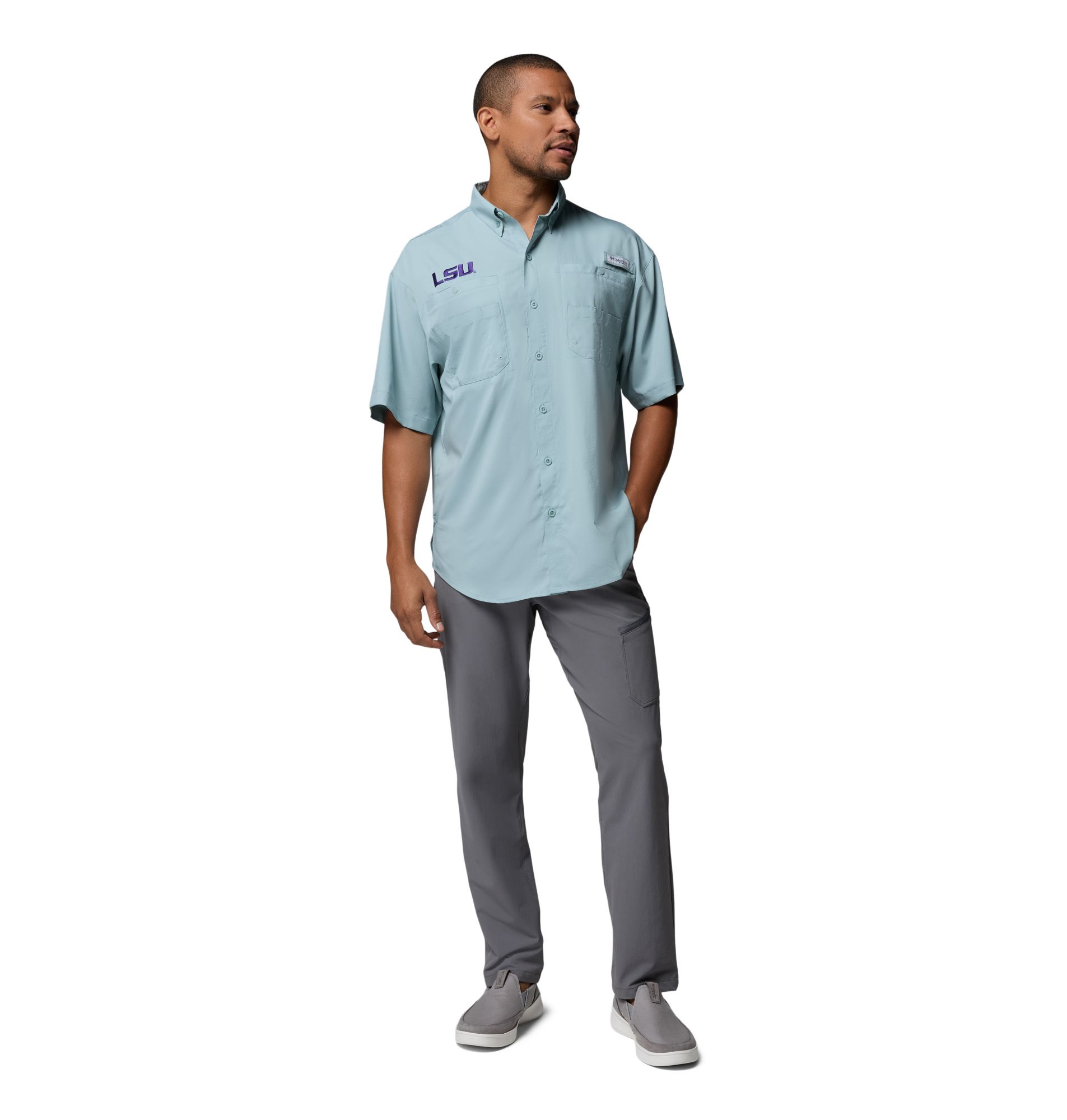 Columbia Men's LSU Tigers Crushed Blue Tamiami T-Shirt product image