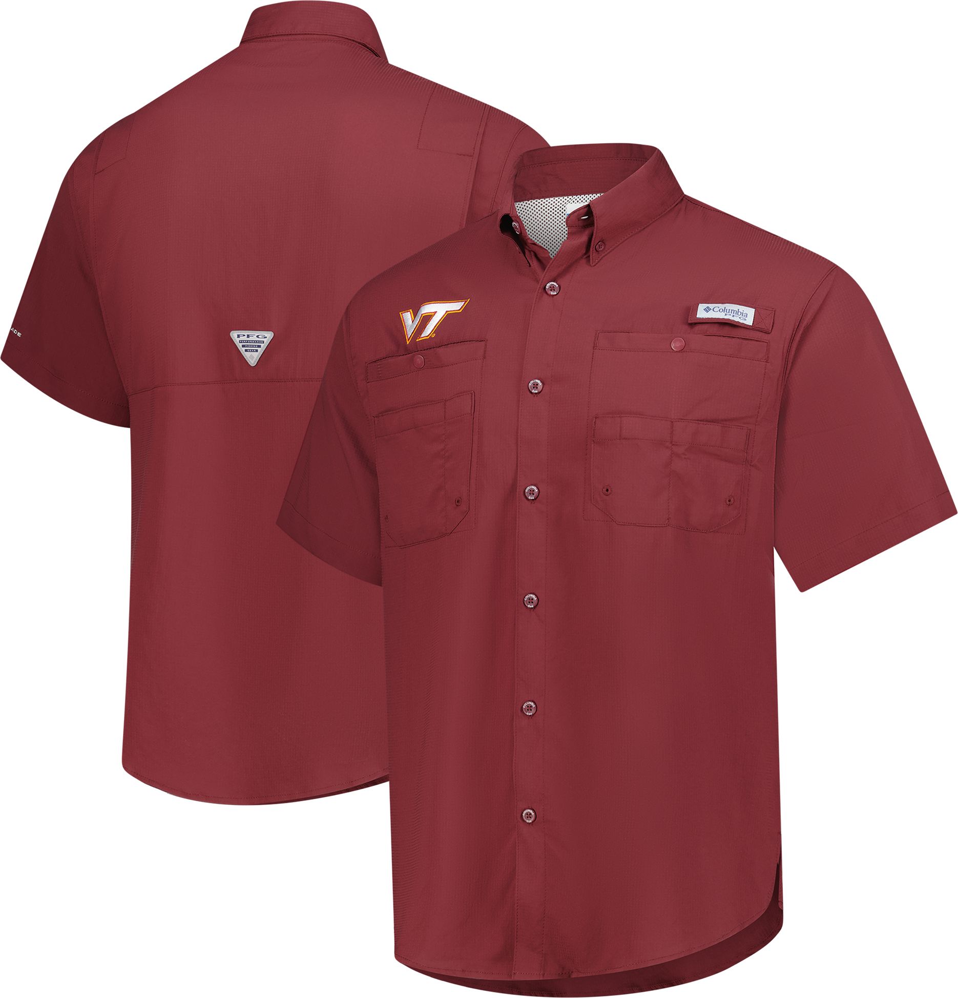 Columbia Men's Virginia Tech Hokies Deep Maroon Tamiami Short Sleeve T-Shirt product image
