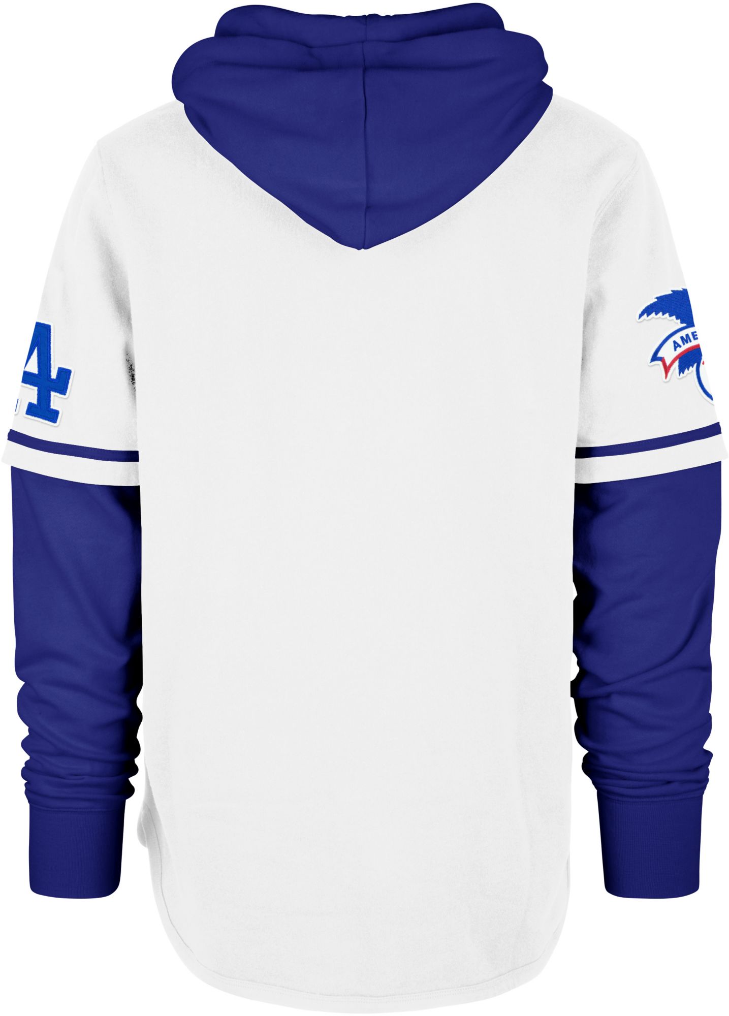 '47 Men's Los Angeles Dodgers White Tri-Stop Cooperstown Pullover Hoodie