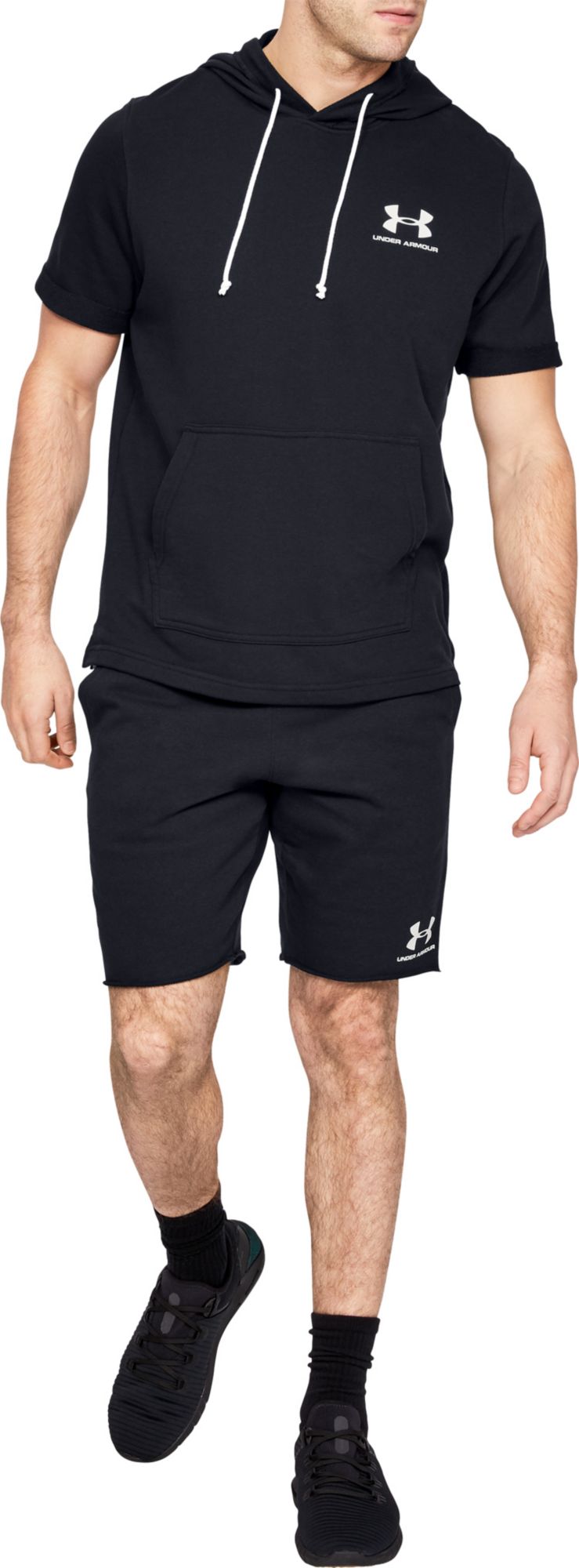 under armour terry fleece shorts