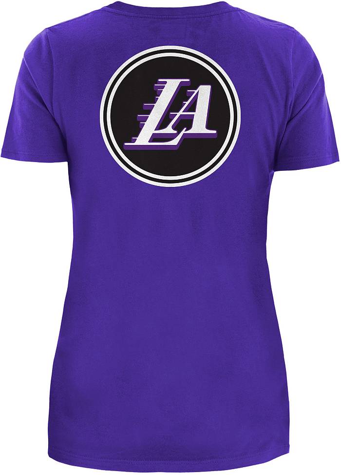 5th & Ocean Women's Los Angeles Lakers Purple Tie Dye Long Sleeve T-Shirt, Large