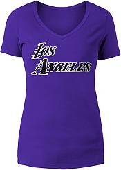 5th & Ocean Women's 2022-23 City Edition Los Angeles Lakers Purple V-Neck T-Shirt product image