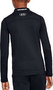 Under Armour Youth MED Gray Long Sleeve Coldgear Shirt Mockneck Reflective  preow