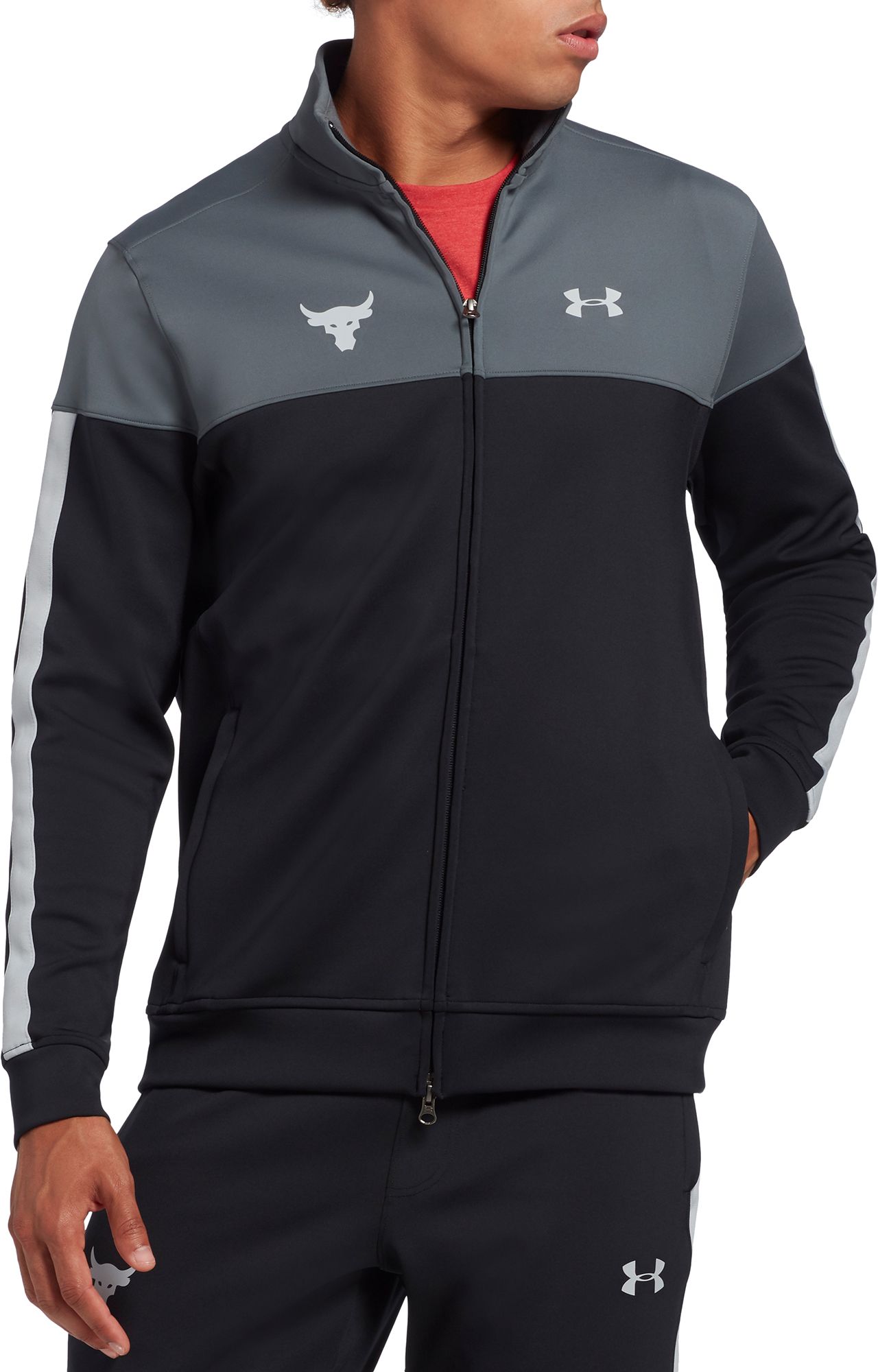 gray under armour jacket