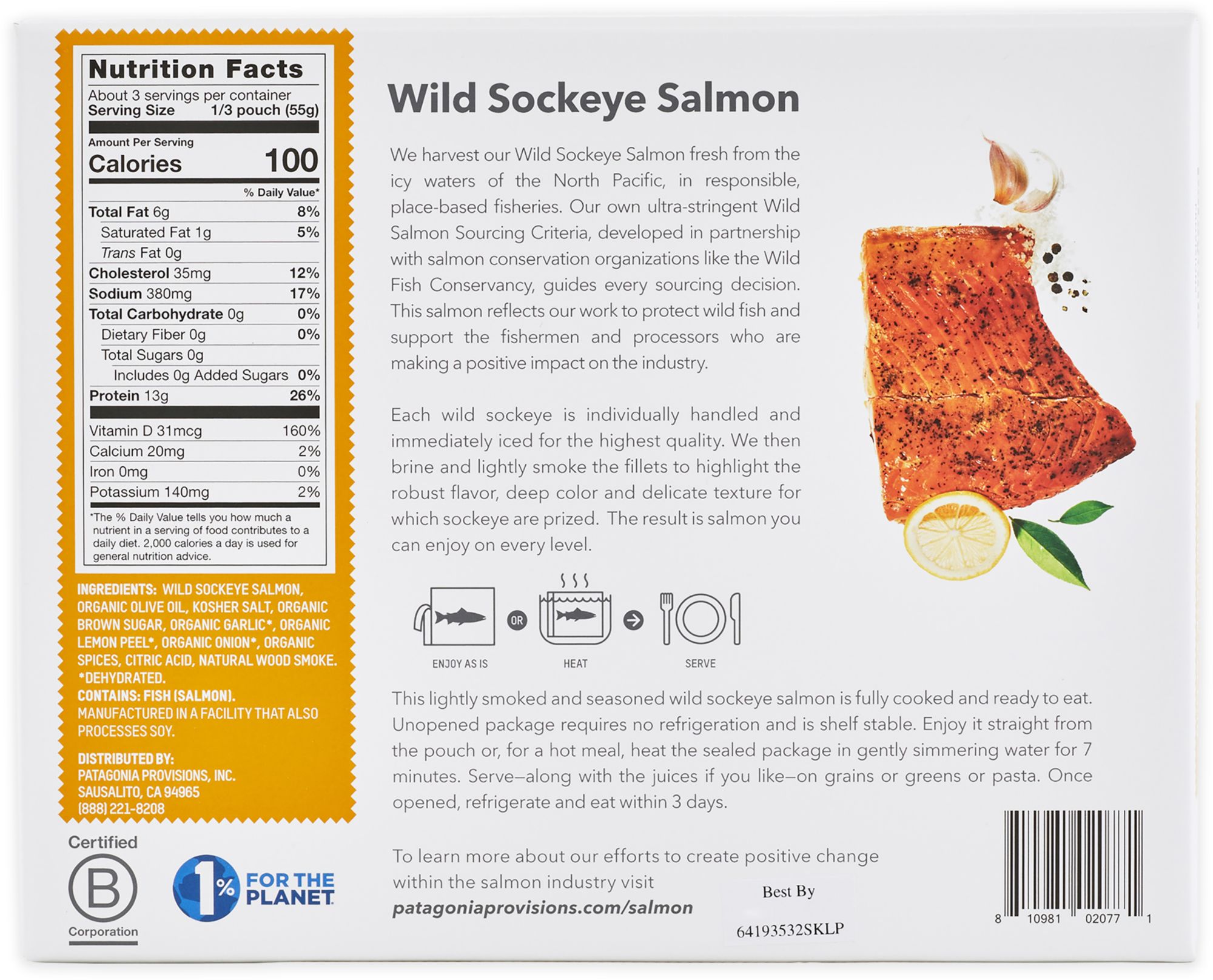 Patagonia Provisions Wild Sockeye Salmon - Lemon Pepper product image