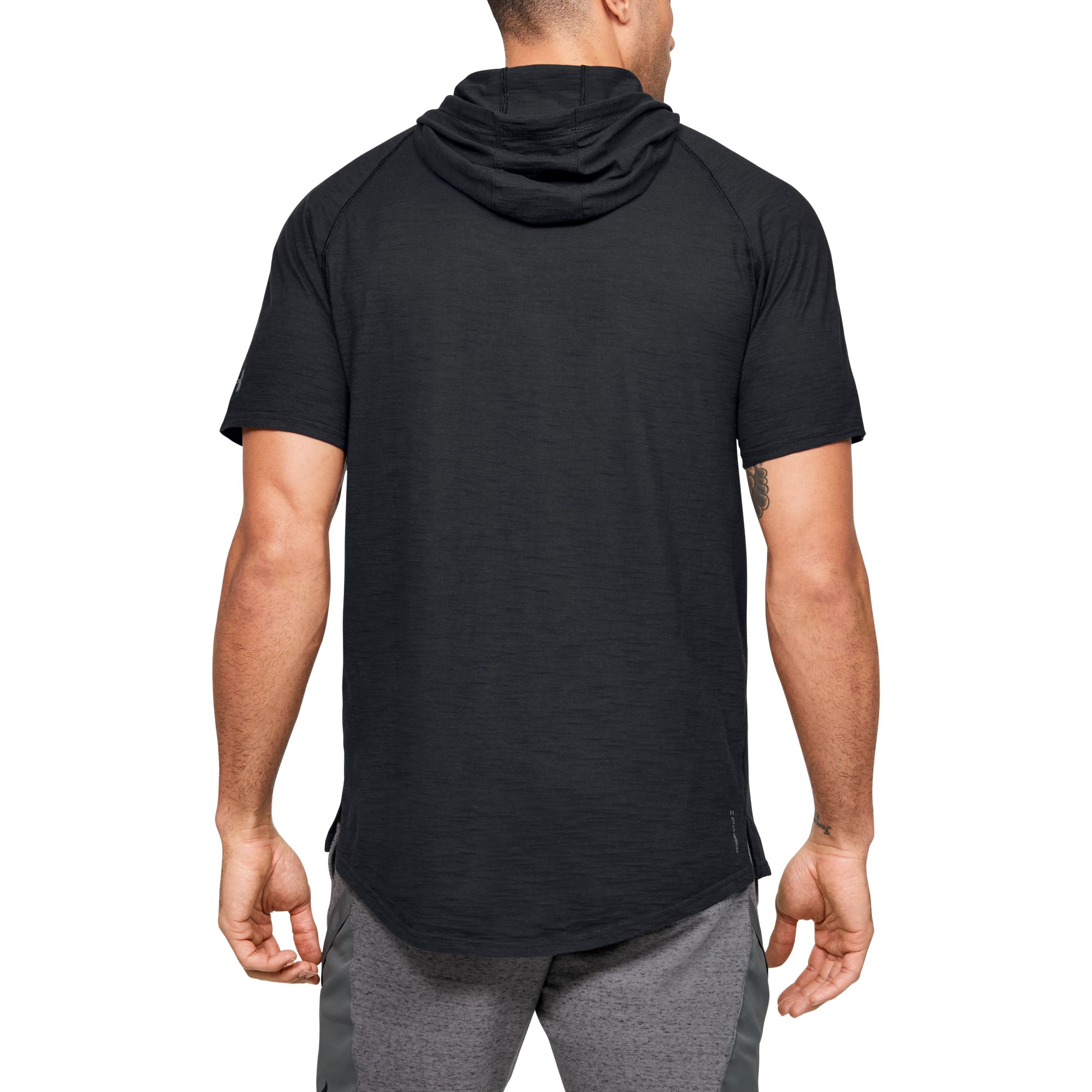 under armour men's project rock respect graphic short sleeve hoodie